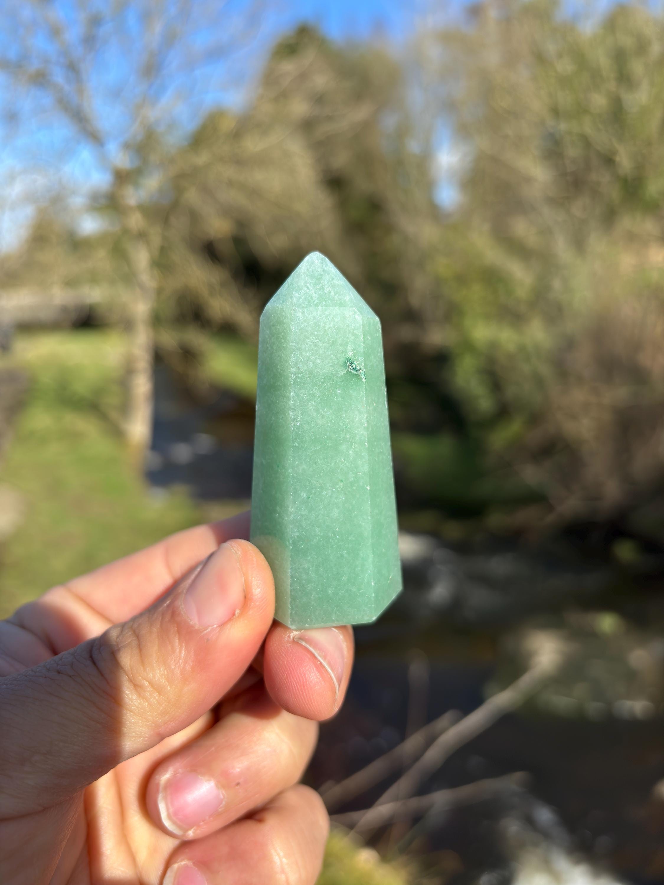 Green Quartz Mini Polished Point - Small Healing Crystal Tower for Meditation & Gift Giving
