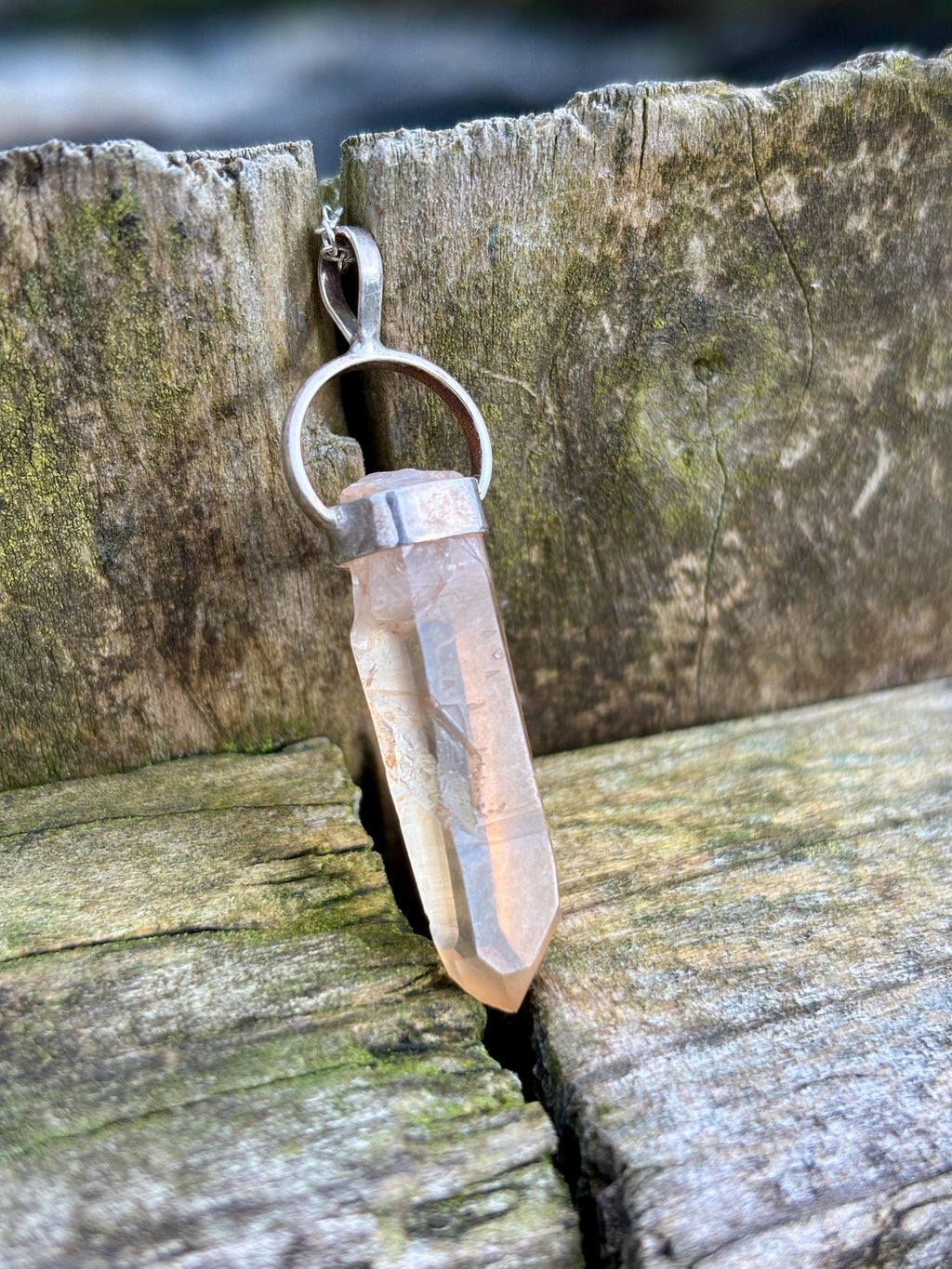 Tangerine Quartz Pendant 925 Silver | Natural Brazilian Crystal Necklace | Sacral Chakra Stone | Healing Jewelry