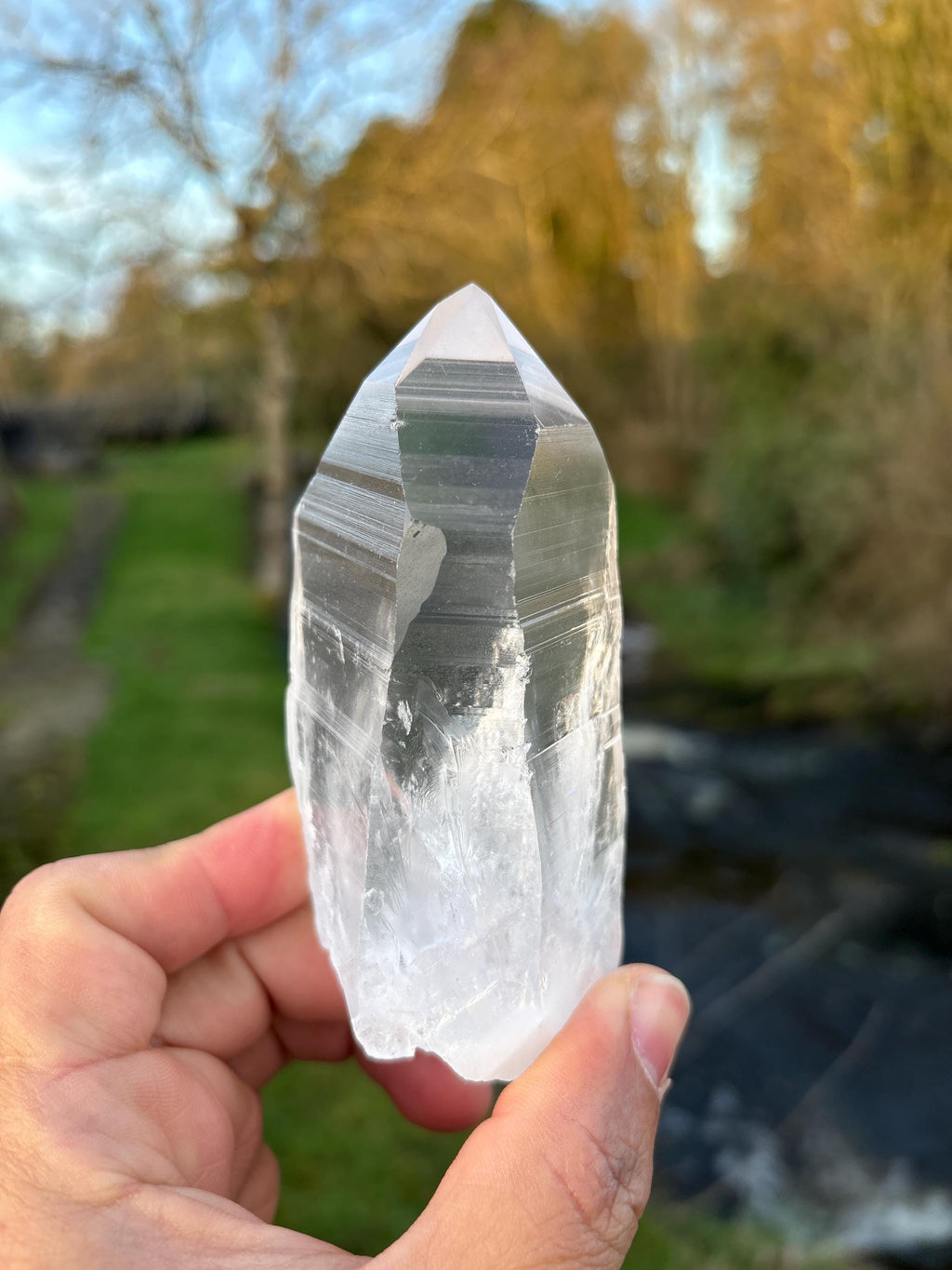 Natural Lemurian Quartz Point | Extra Clear Brazilian Crystal | High Transparency | Raw Collector Specimen | Healing Stone