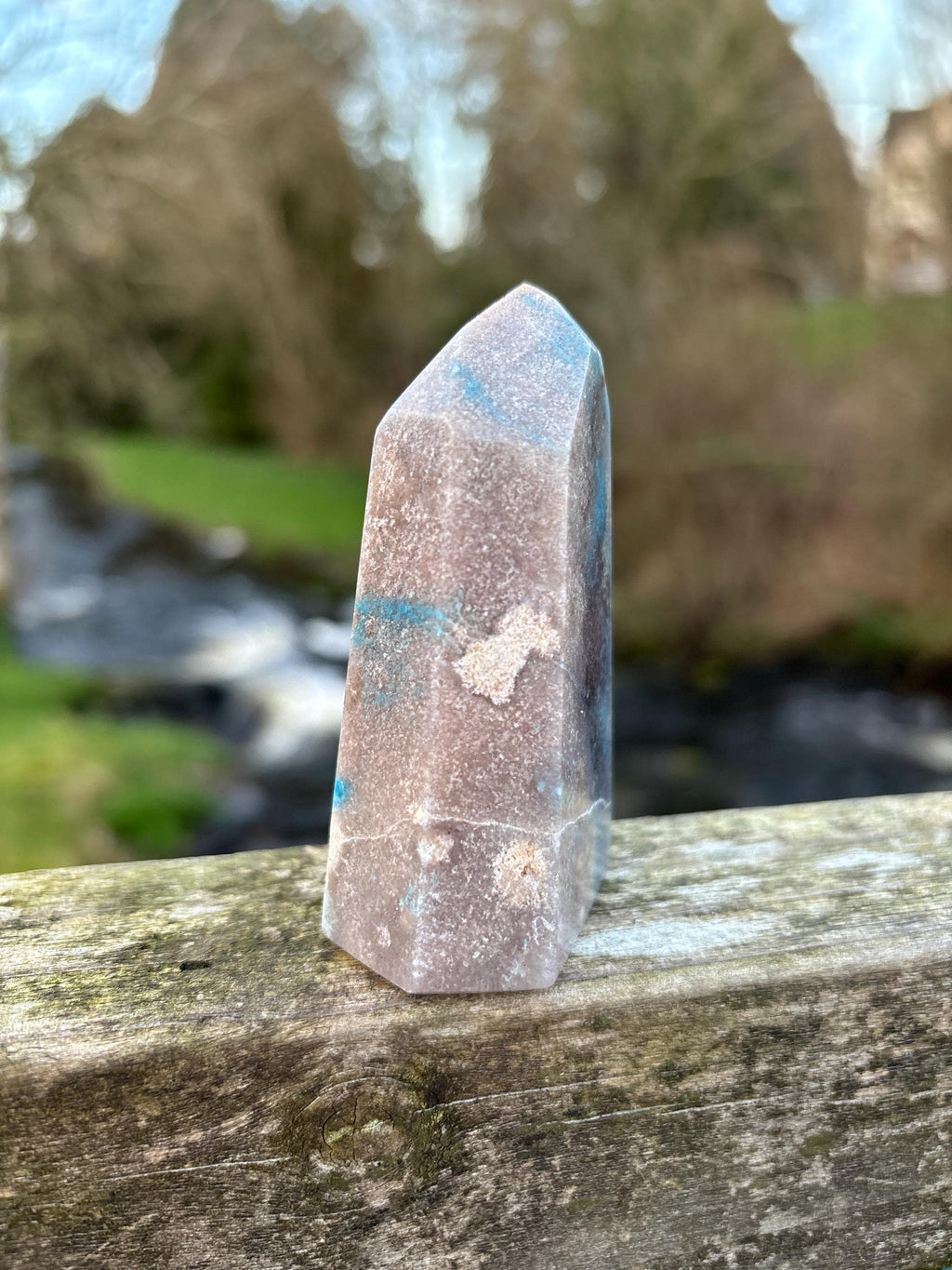 Rare Trolleite Quartz Tower | Paraiba Quartz Polished Point | Blue Crystal Collector Piece | High Vibration Stone