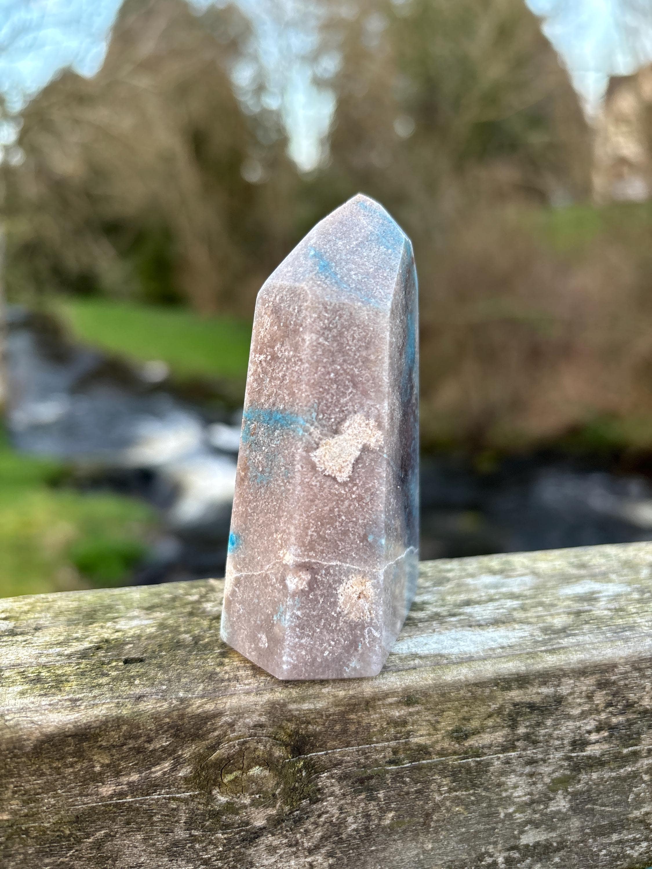 Rare Trolleite Quartz Tower | Paraiba Quartz Polished Point | Blue Crystal Collector Piece | High Vibration Stone