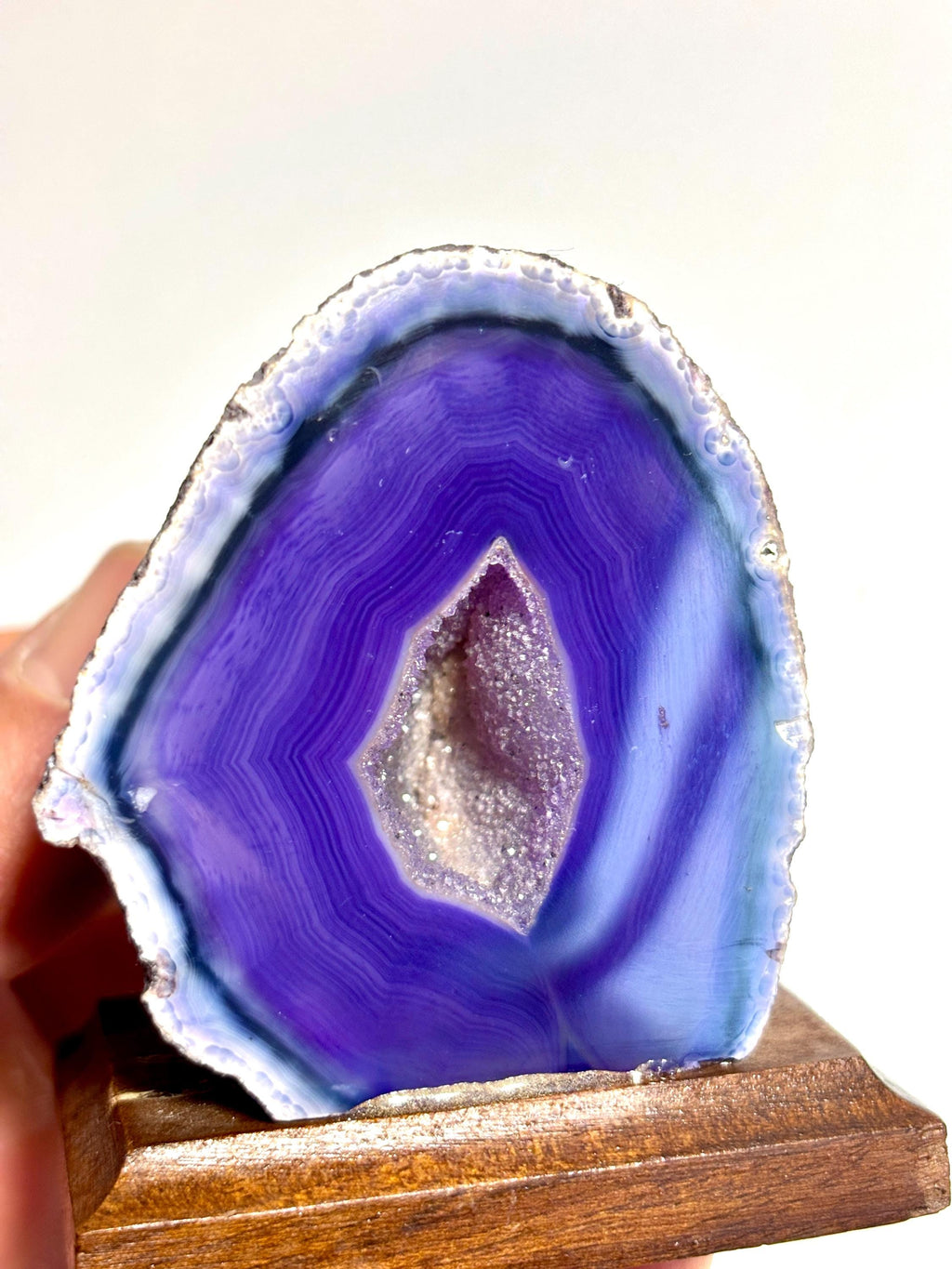 Natural Agate Geode Crystal - Small Polished Geode Display Piece