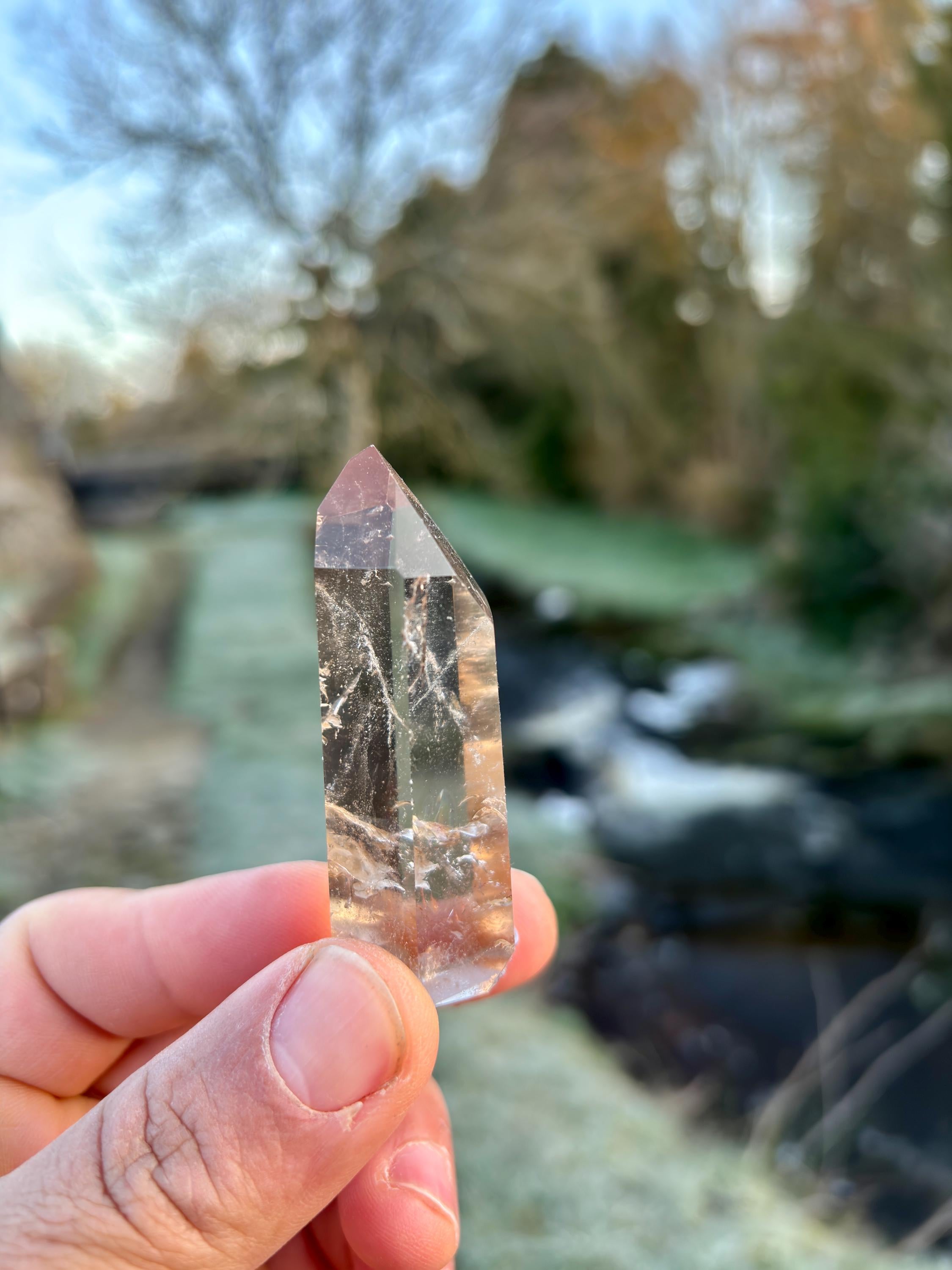 Smoky Quartz Phantom Polished Point | Natural Crystal Tower | Grounding & Protection Stone | High Quality Healing Crystal