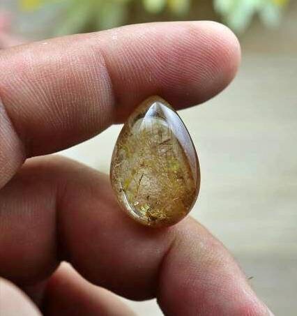 DROP Quartz RUTILE Quality Gem Polished