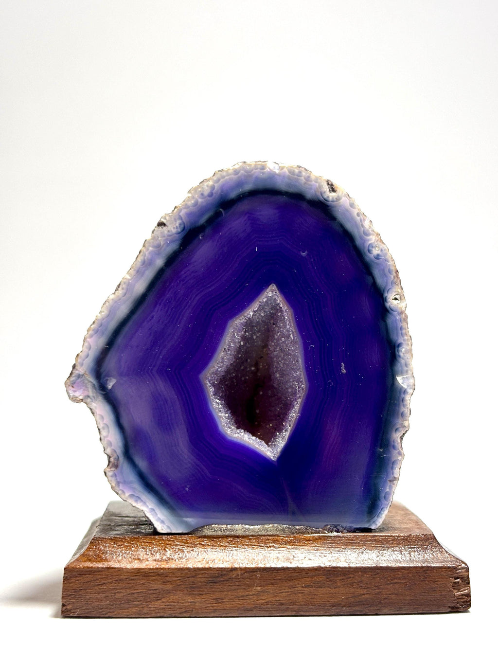 Natural Agate Geode Crystal - Small Polished Geode Display Piece