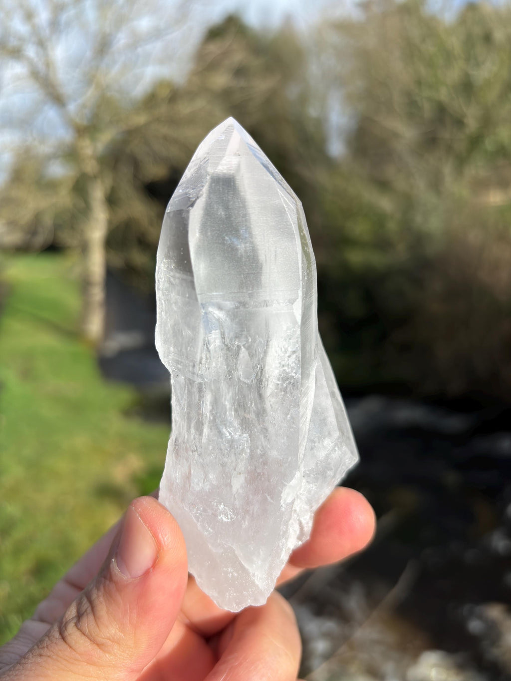 Natural Lemurian Quartz Point | Raw Crystal with Striations | Healing Stone for Meditation | High Vibration Crystal | Mineral Specimen