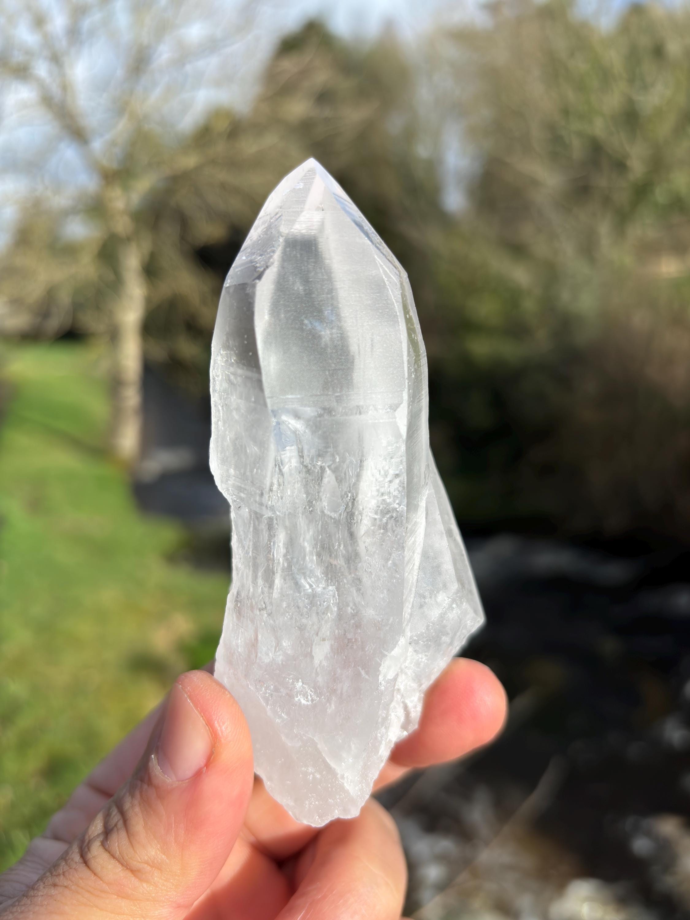 Natural Lemurian Quartz Point | Raw Crystal with Striations | Healing Stone for Meditation | High Vibration Crystal | Mineral Specimen