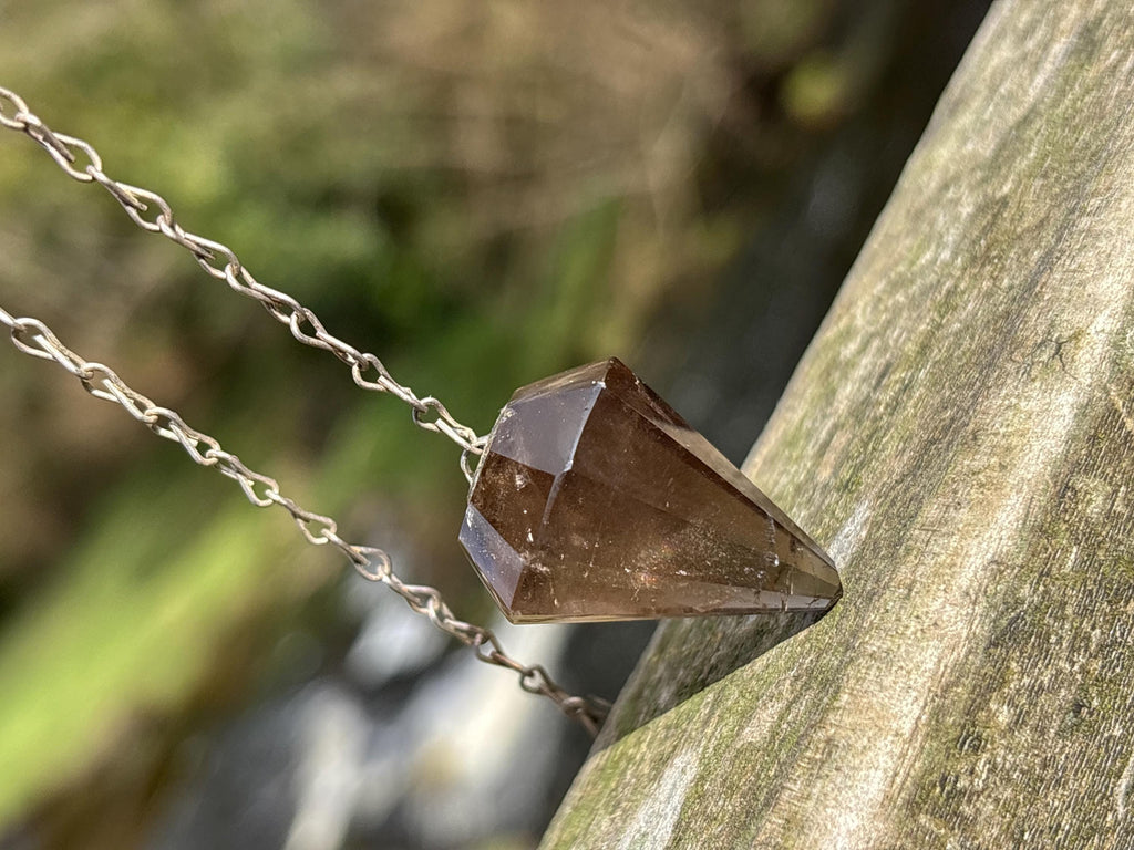 Smoky Quartz Pendulum | Grounding Crystal Dowsing Tool | Root Chakra Healing Stone | Divination Pendulum