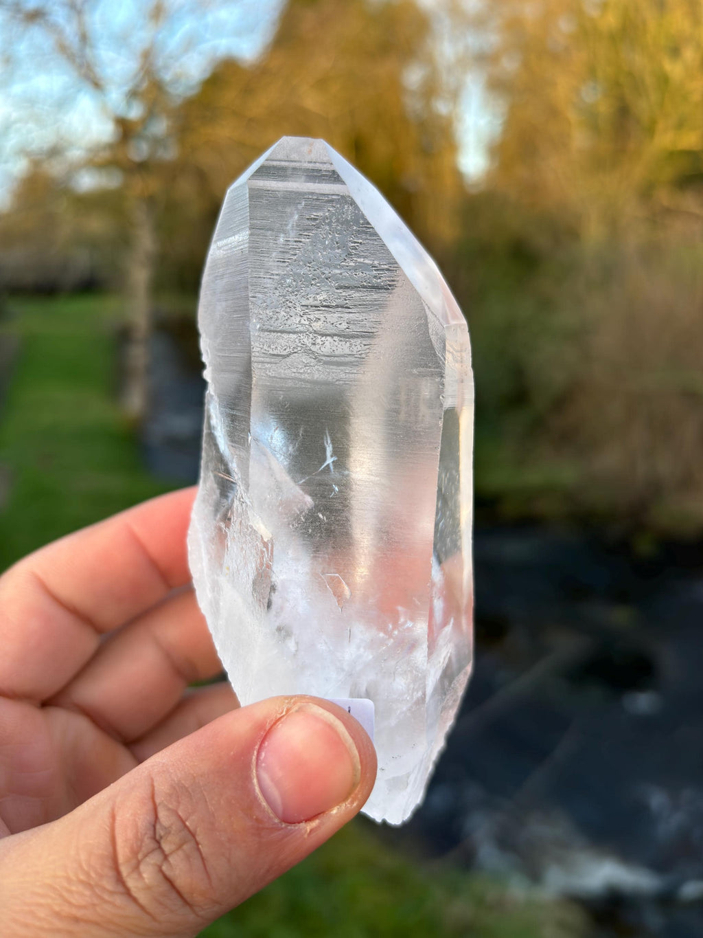 Natural Lemurian Quartz Point | Extra Clear Brazilian Crystal | High Transparency | Raw Collector Specimen | Healing Stone