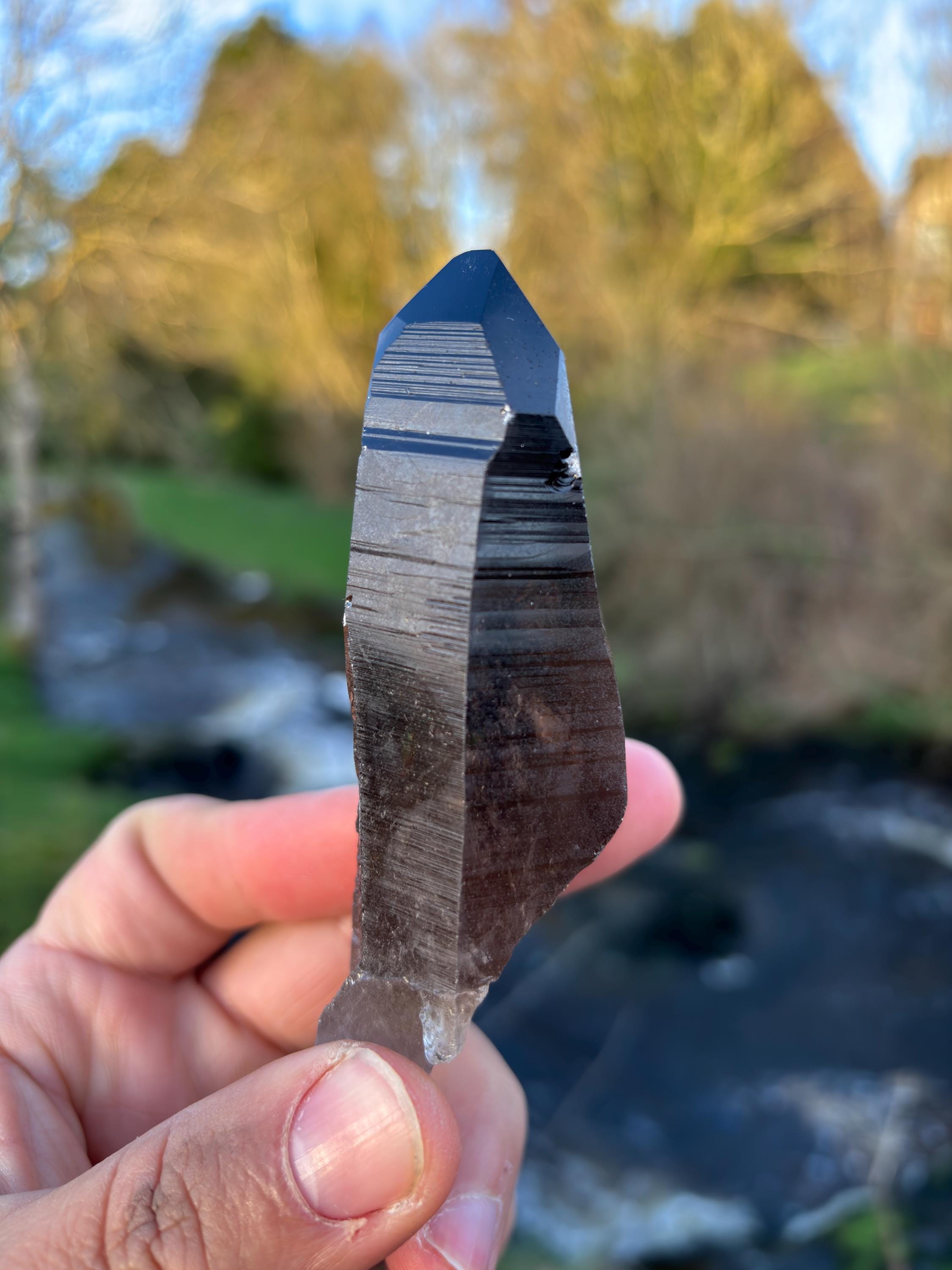 Smoky Lemurian Quartz Point | Natural Brazilian Crystal | Grounding Protection Stone | Raw Collector Specimen