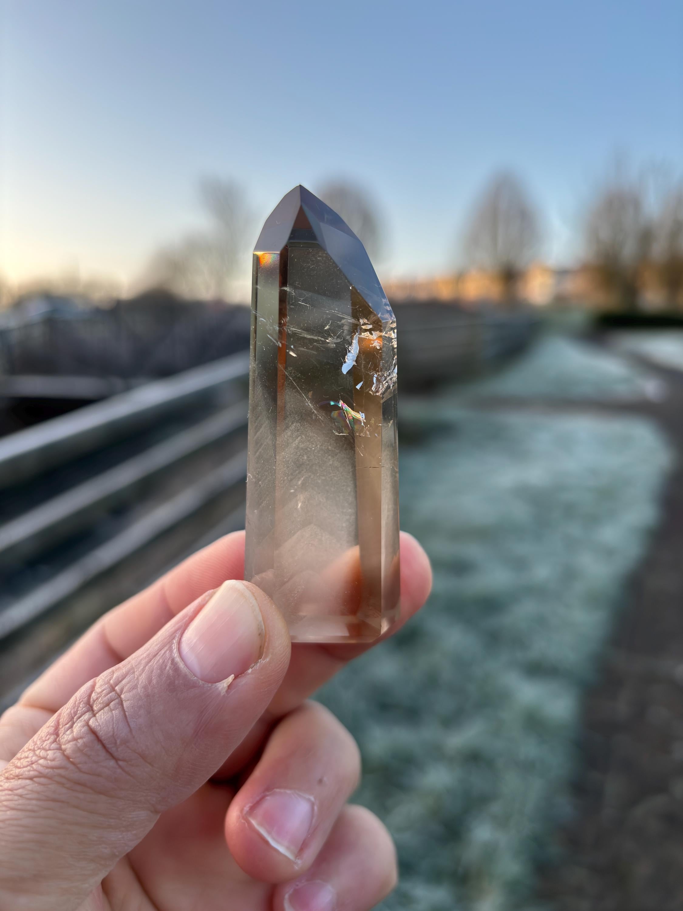 Smoky Quartz Phantom Polished Point | Natural Crystal Tower | Grounding & Protection Stone | High Quality Healing Crystal