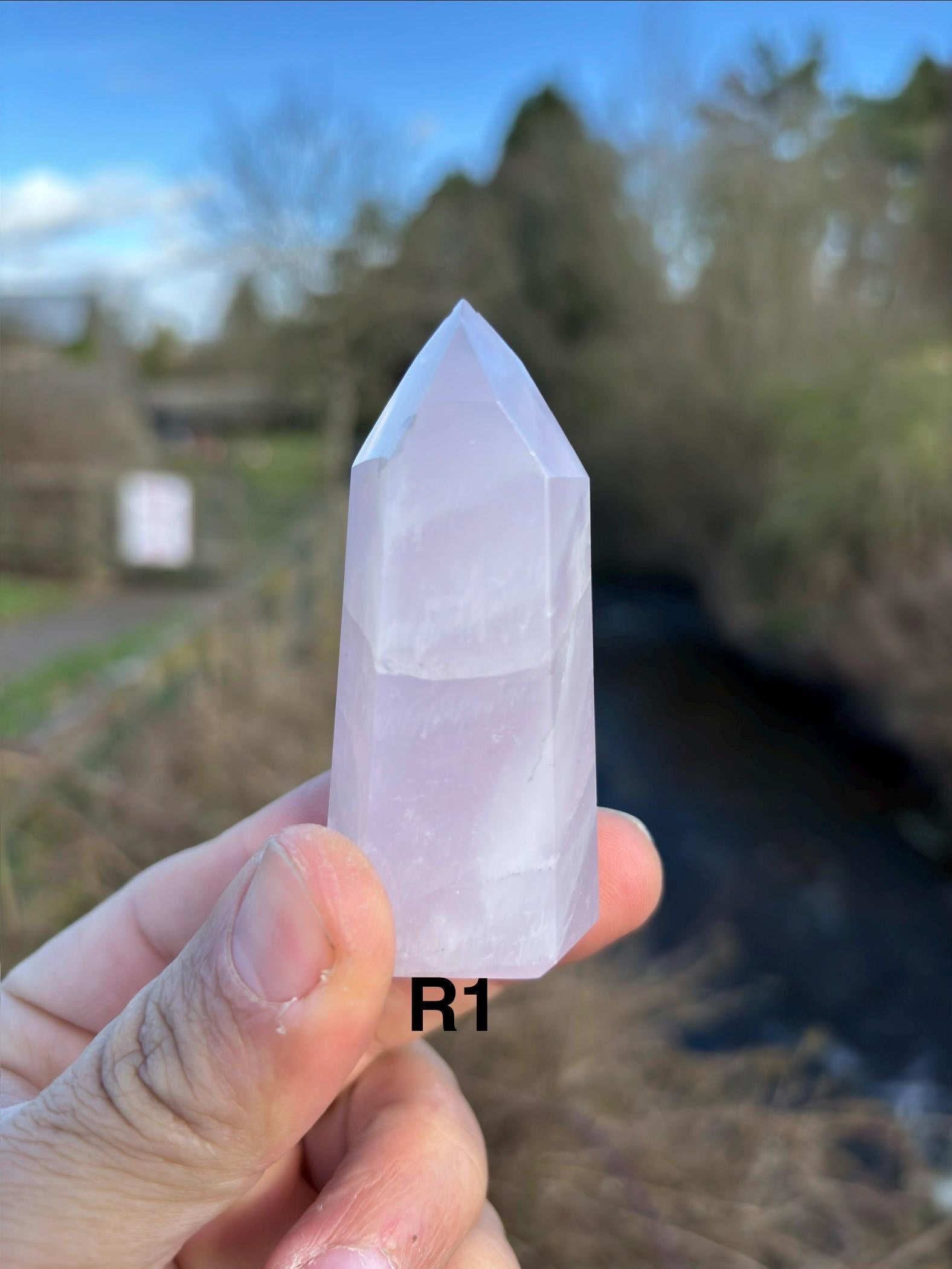 Rose Quartz Crystal Point – Polished Tower, Brazilian Healing Stone