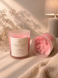 Luxury Crystal Candle – Rose Quartz Edition – Velvet Scent – Romantic Candle – Hand Poured Soy Candle – Self Care Gift – Home Decor