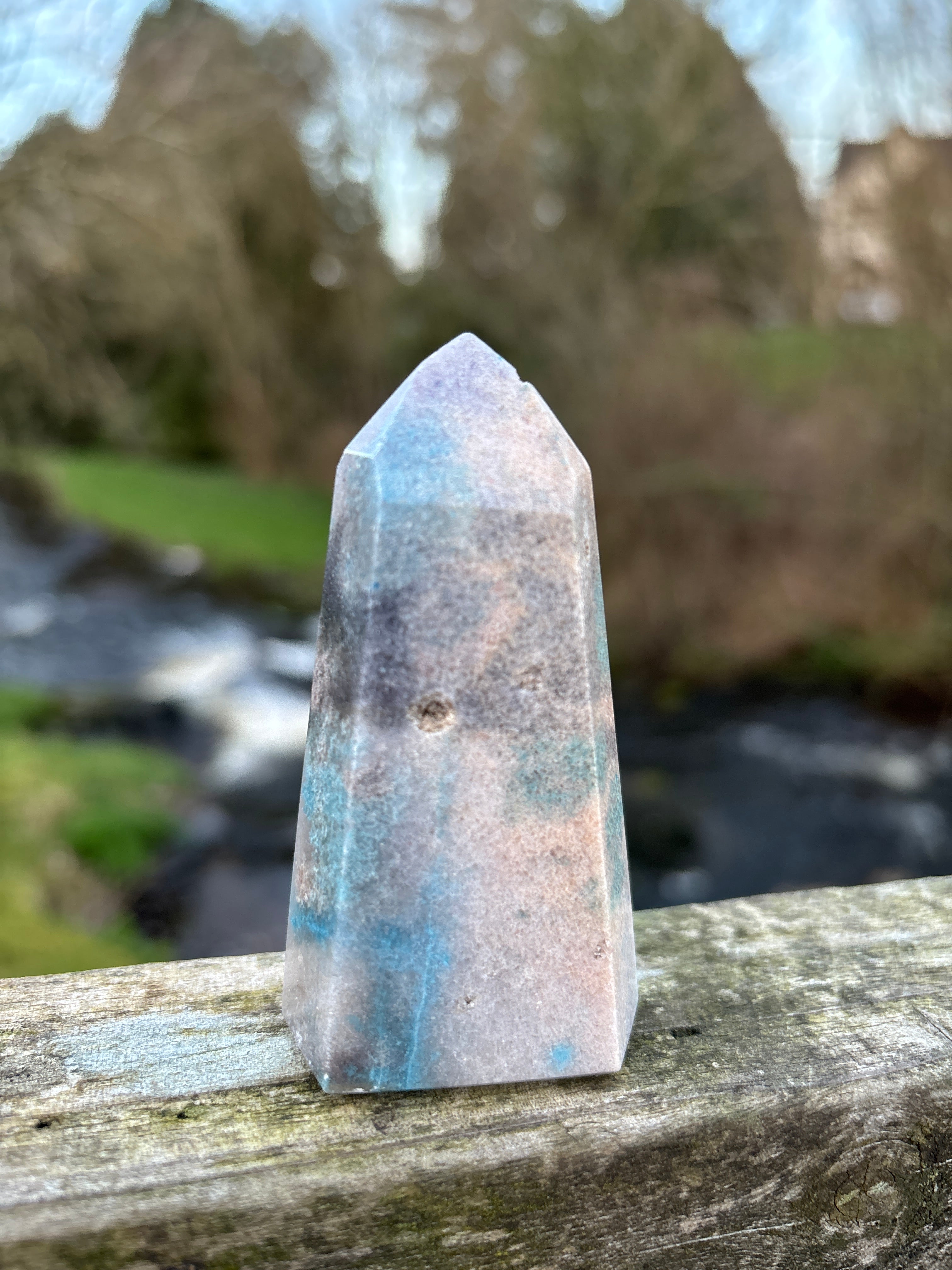 Rare Trolleite Quartz Tower | Paraiba Quartz Polished Point | Blue Crystal Collector Piece | High Vibration Stone