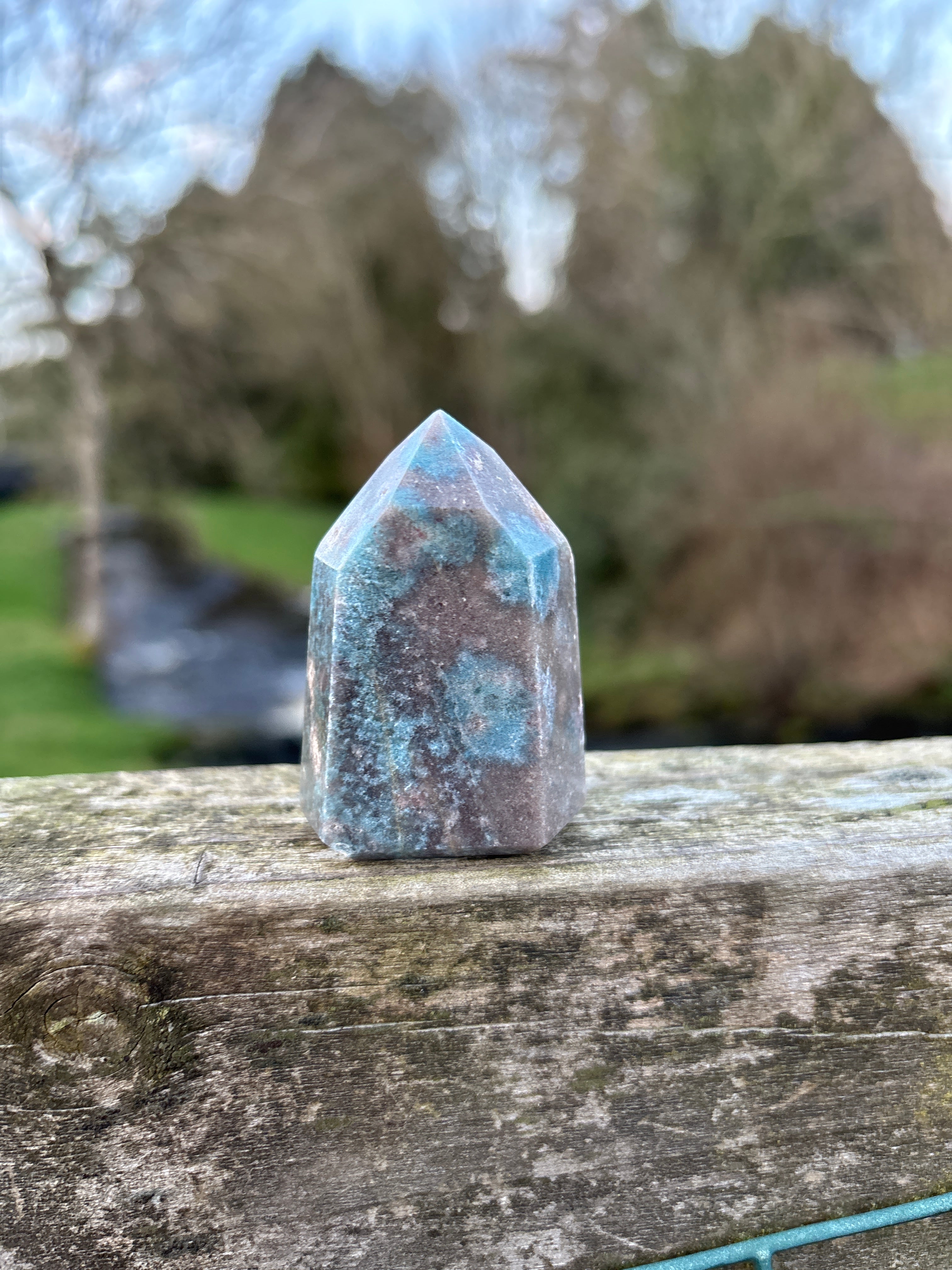 Rare Trolleite Quartz Tower | Paraiba Quartz Polished Point | Blue Crystal Collector Piece | High Vibration Stone