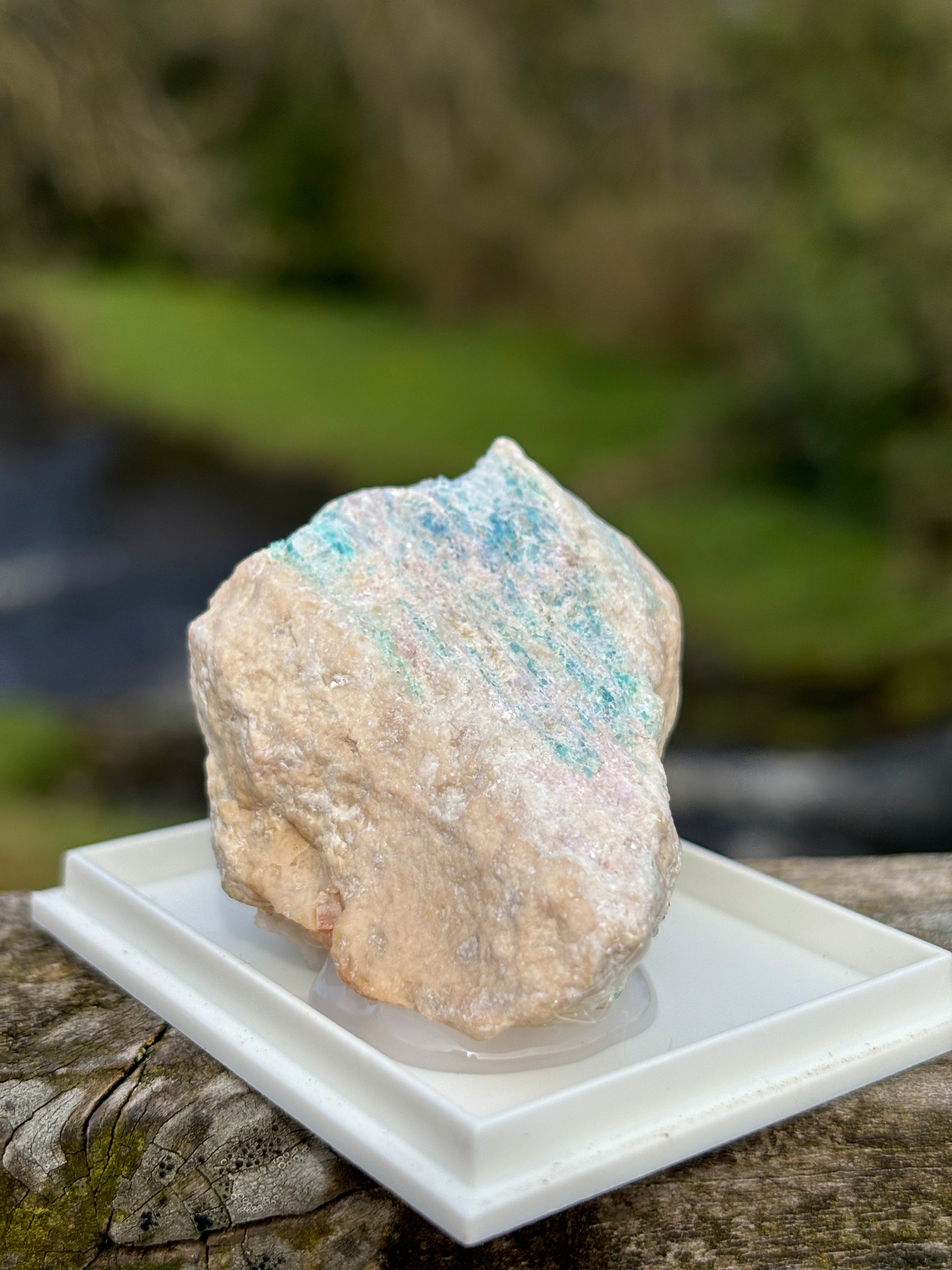 Paraiba Tourmaline Matrix | Natural Blue Crystal | Collector Mineral in Display Box | Rare Gemstone Specimen