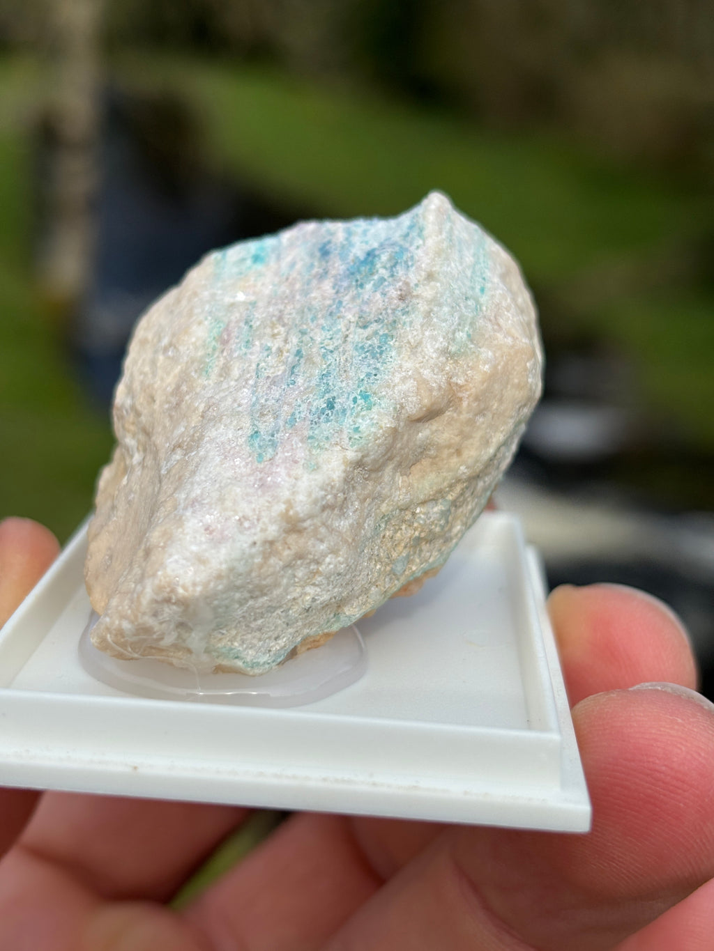 Paraiba Tourmaline Matrix | Natural Blue Crystal | Collector Mineral in Display Box | Rare Gemstone Specimen