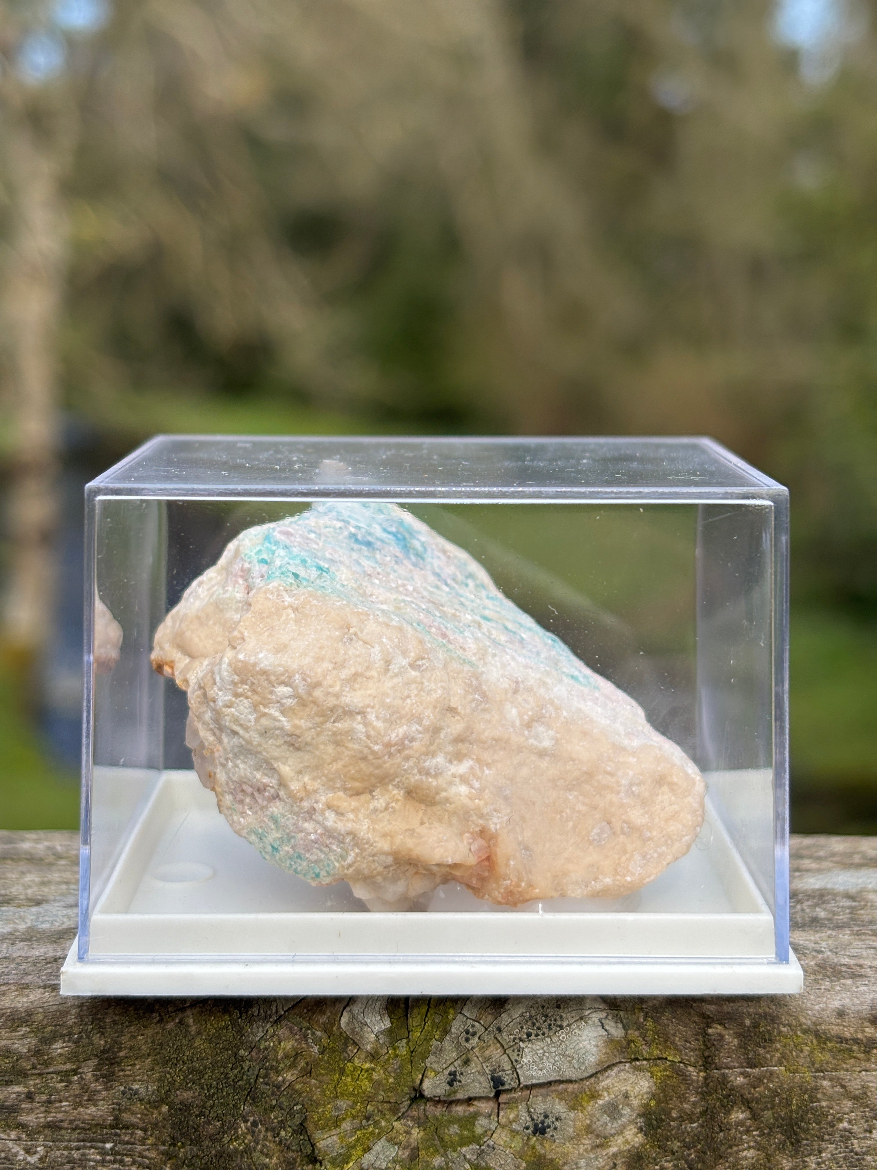 Paraiba Tourmaline Matrix | Natural Blue Crystal | Collector Mineral in Display Box | Rare Gemstone Specimen