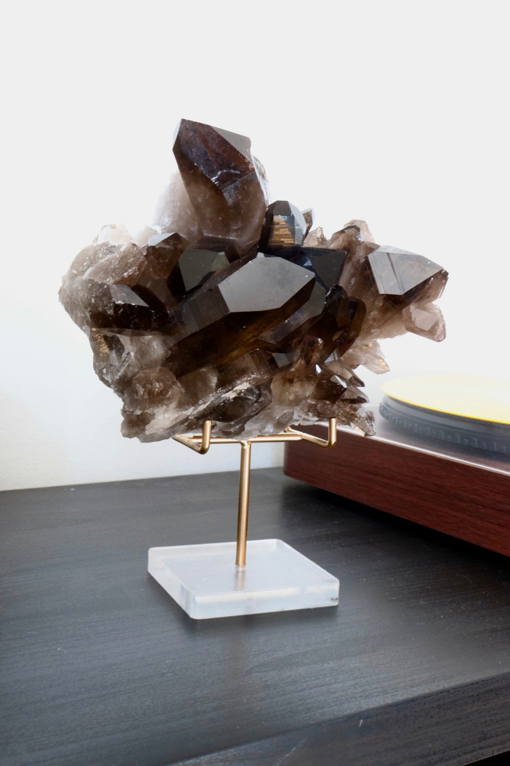 Smoky Lemurian Quartz Druzy with Stand | Rare Brazilian Crystal | Collector Display Piece | Large Statement Mineral