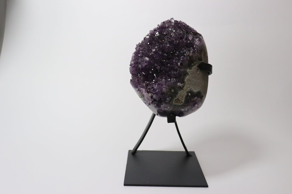 Natural Amethyst Geode on Stand | Premium Brazilian Crystal Display | Large Collector Mineral | Luxury Home Decor