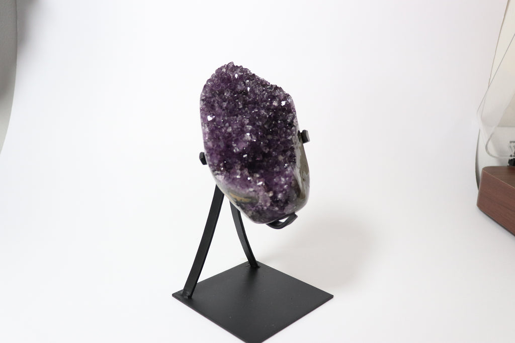 Natural Amethyst Geode on Stand | Premium Brazilian Crystal Display | Large Collector Mineral | Luxury Home Decor