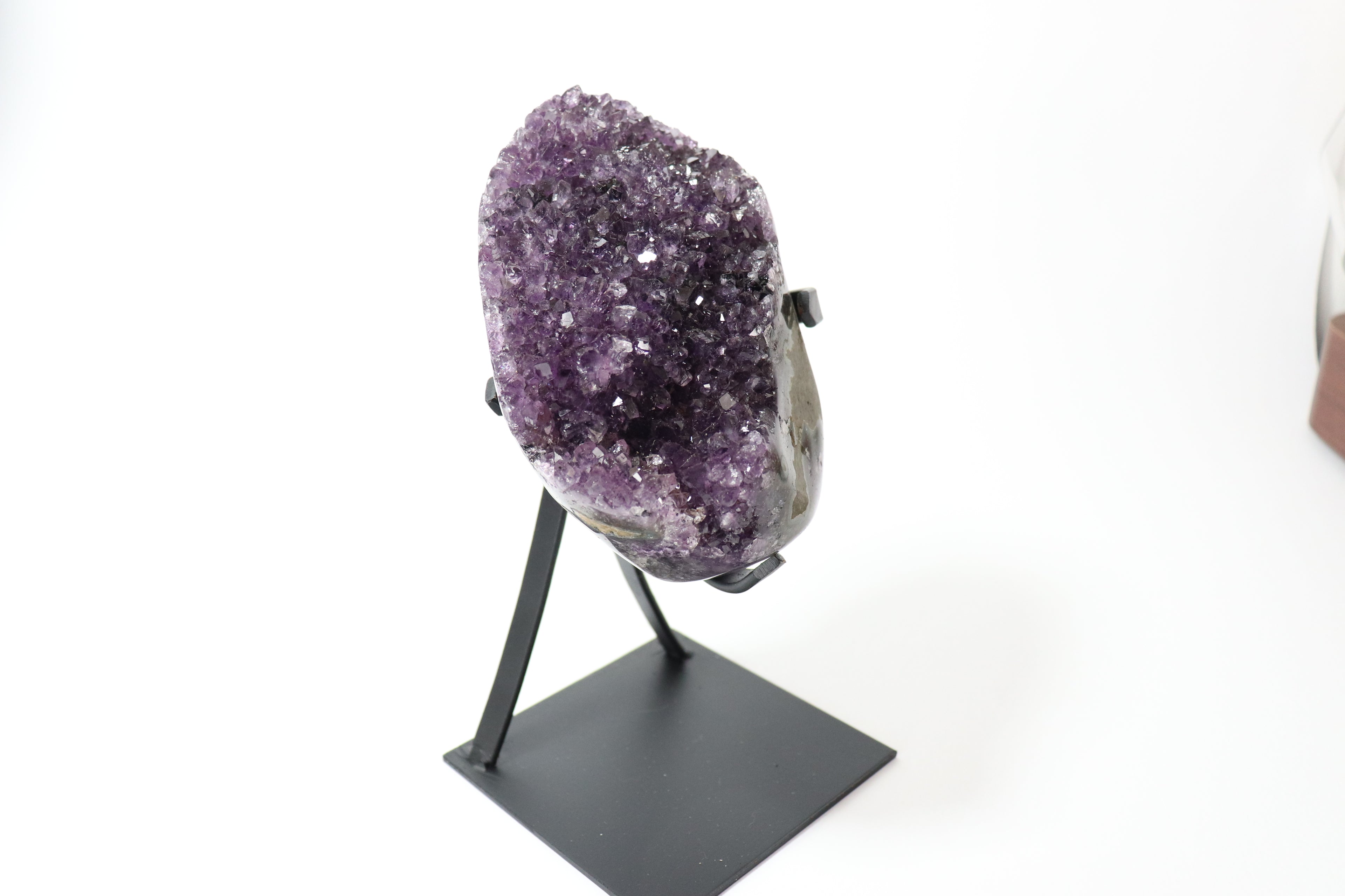 Natural Amethyst Geode on Stand | Premium Brazilian Crystal Display | Large Collector Mineral | Luxury Home Decor