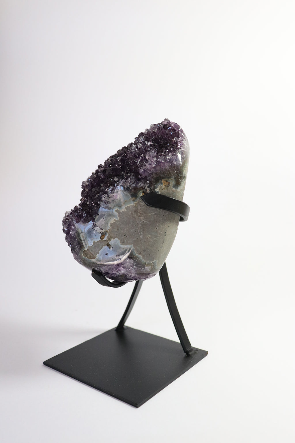 Natural Amethyst Geode on Stand | Premium Brazilian Crystal Display | Large Collector Mineral | Luxury Home Decor