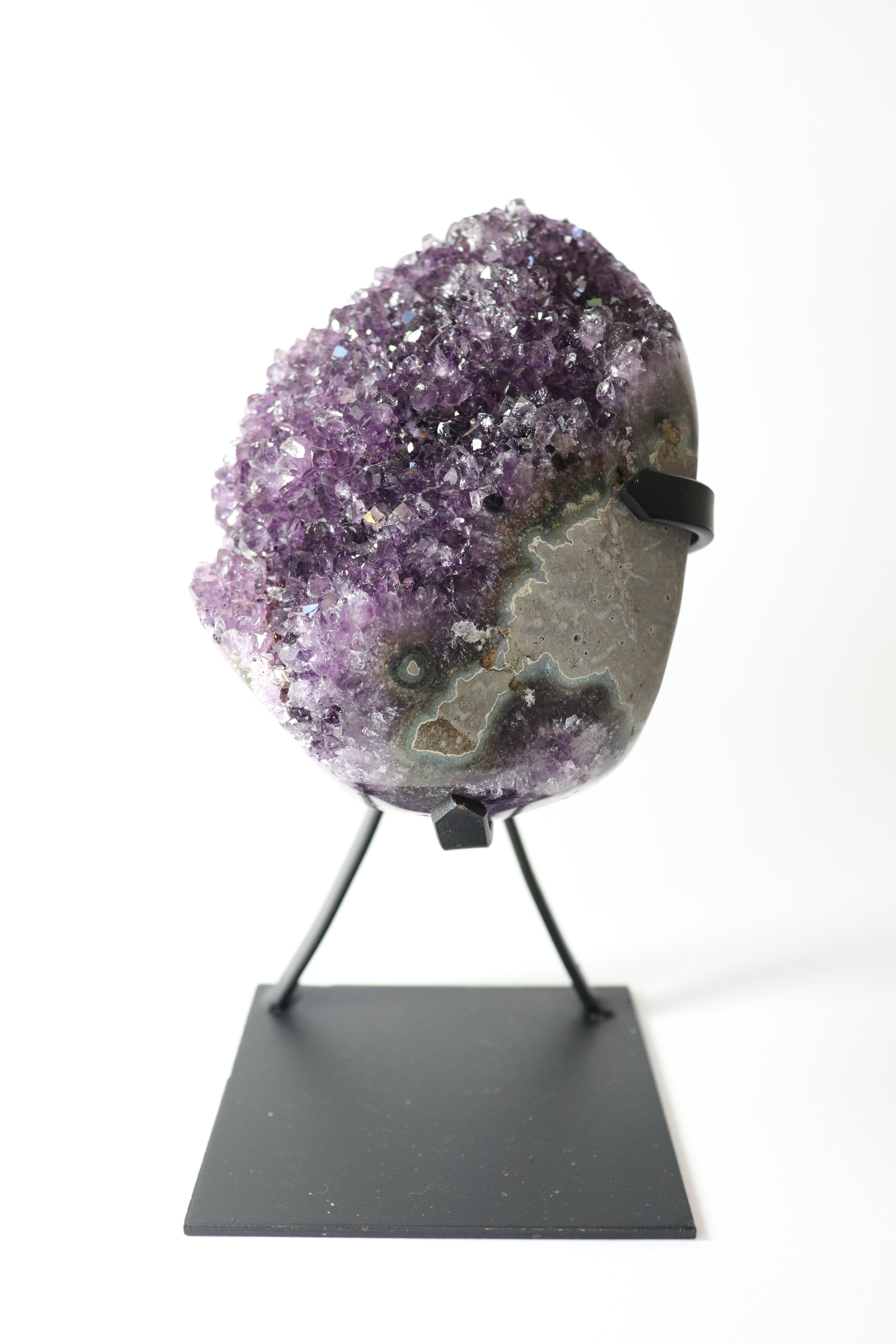 Natural Amethyst Geode on Stand | Premium Brazilian Crystal Display | Large Collector Mineral | Luxury Home Decor