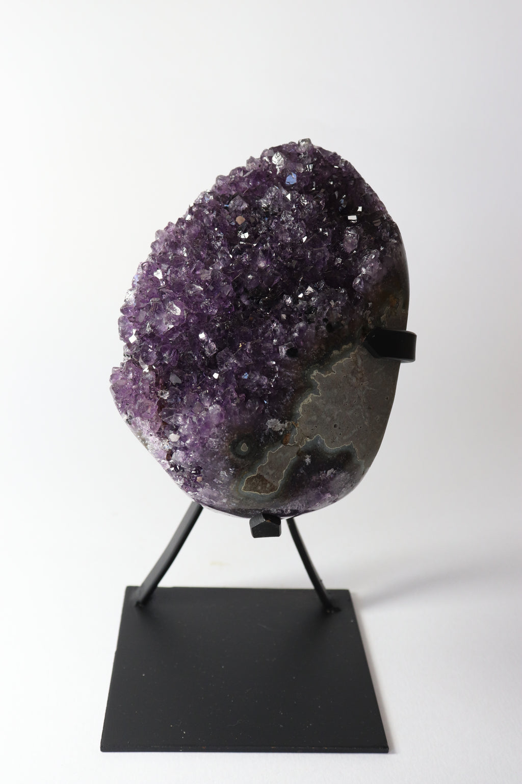 Natural Amethyst Geode on Stand | Premium Brazilian Crystal Display | Large Collector Mineral | Luxury Home Decor