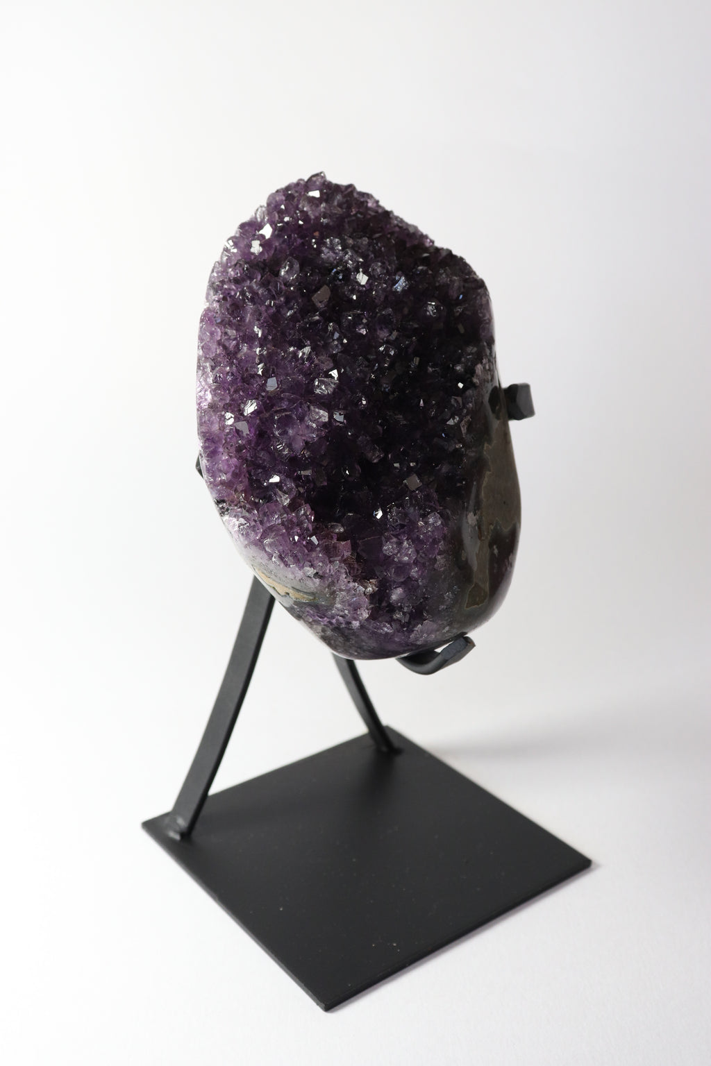 Natural Amethyst Geode on Stand | Premium Brazilian Crystal Display | Large Collector Mineral | Luxury Home Decor