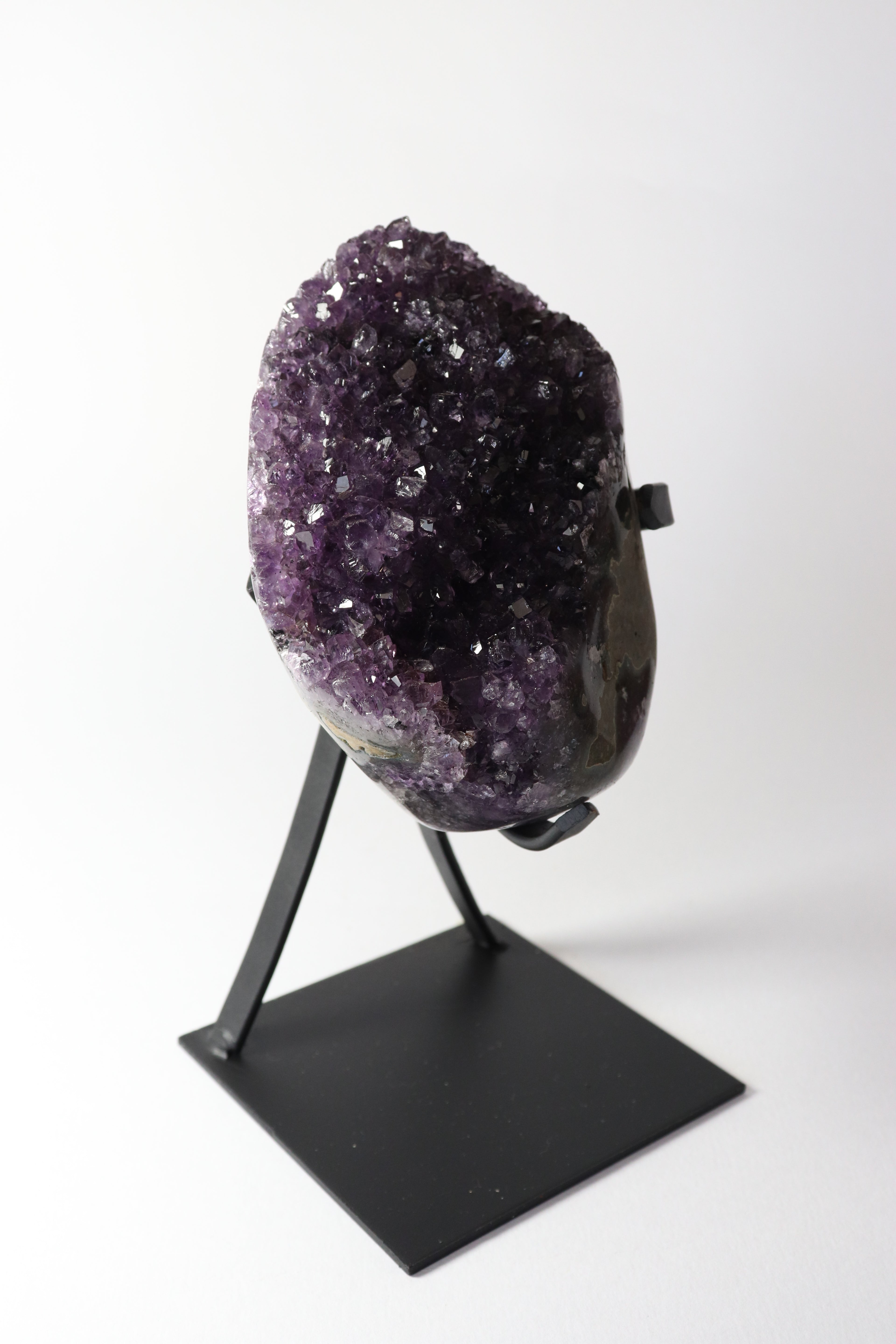 Natural Amethyst Geode on Stand | Premium Brazilian Crystal Display | Large Collector Mineral | Luxury Home Decor