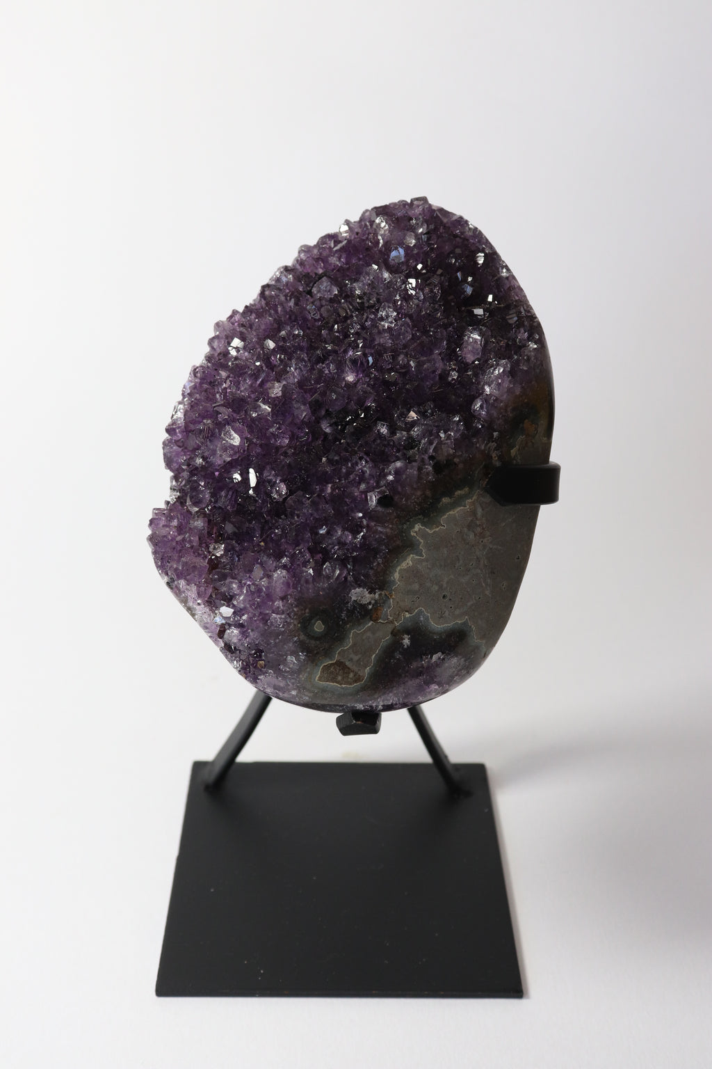 Natural Amethyst Geode on Stand | Premium Brazilian Crystal Display | Large Collector Mineral | Luxury Home Decor