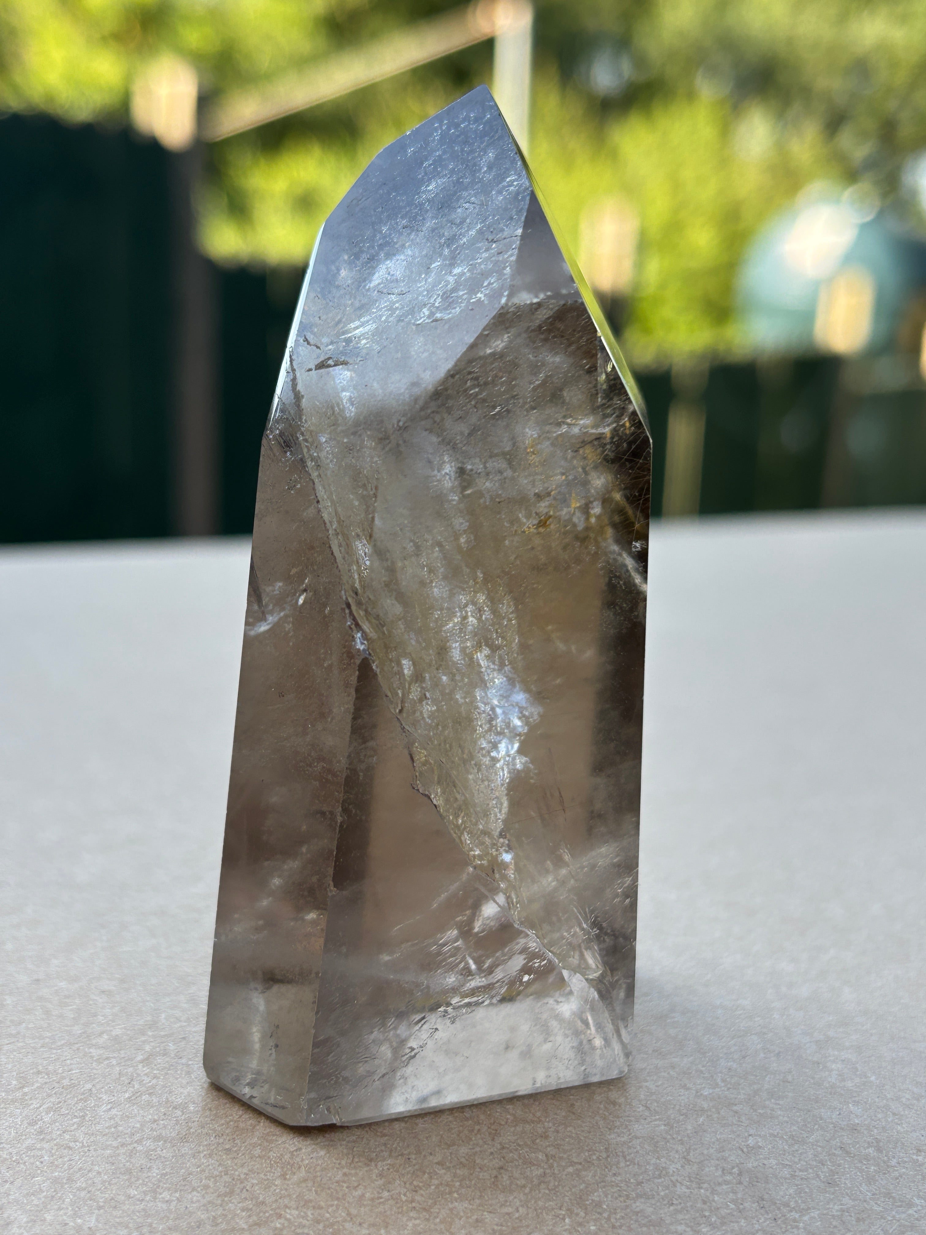 Large Smoky Quartz Tower | Natural Polished Brazilian Crystal Point | Collector Mineral Specimen | Home Decor Crystal