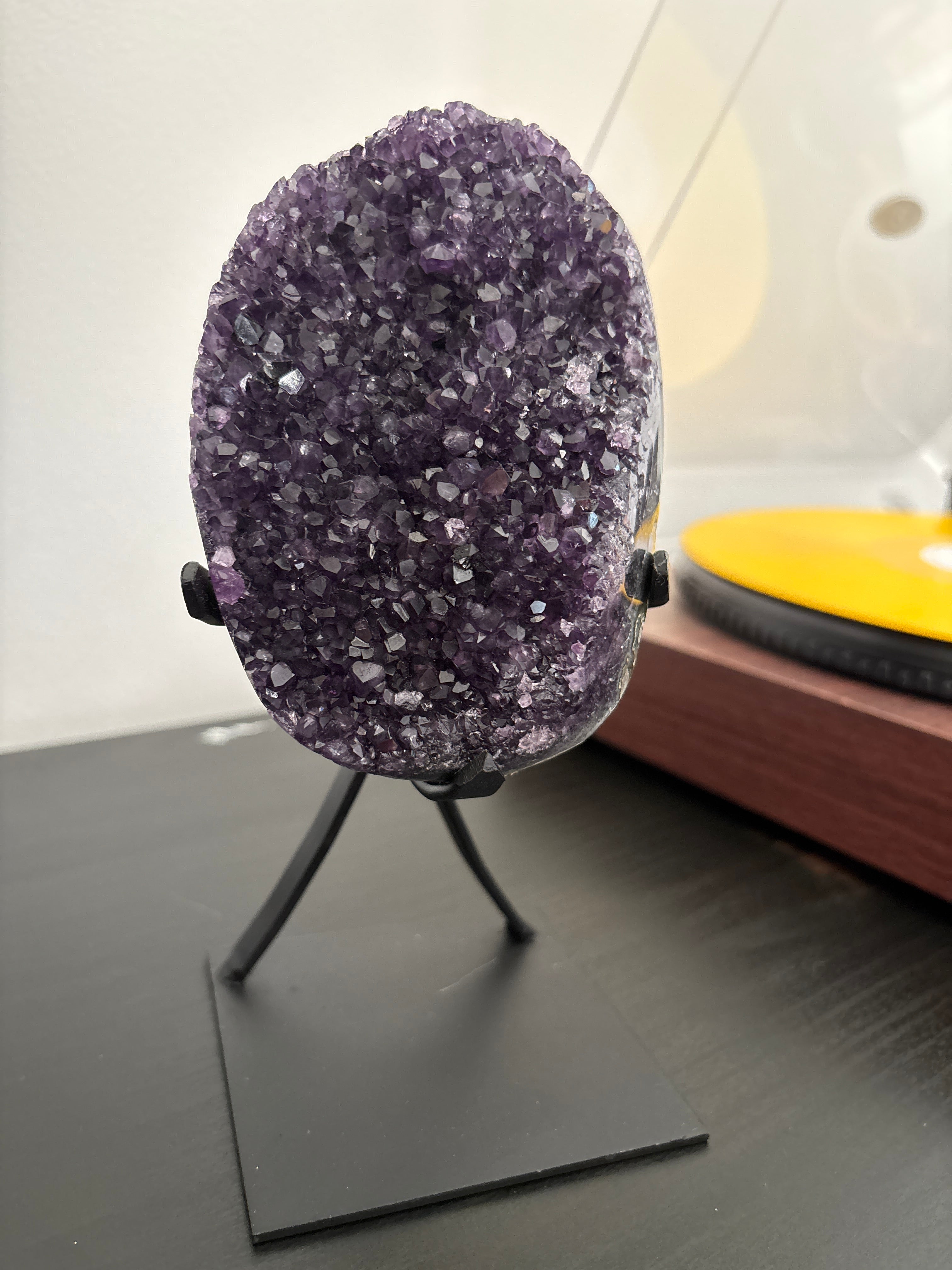 Natural Amethyst Geode on Stand | Premium Brazilian Crystal Display | Large Collector Mineral | Luxury Home Decor