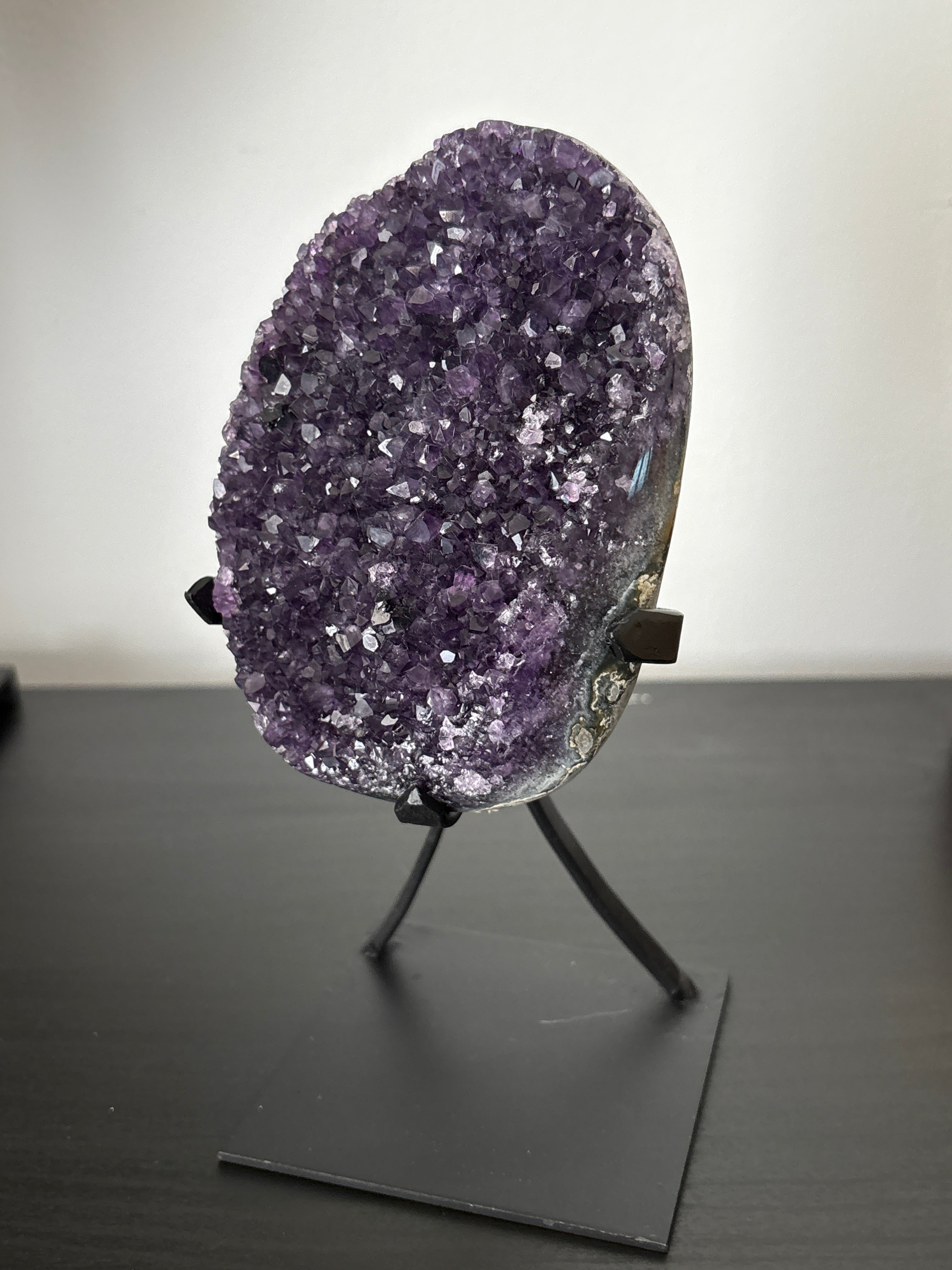 Natural Amethyst Geode on Stand | Premium Brazilian Crystal Display | Large Collector Mineral | Luxury Home Decor