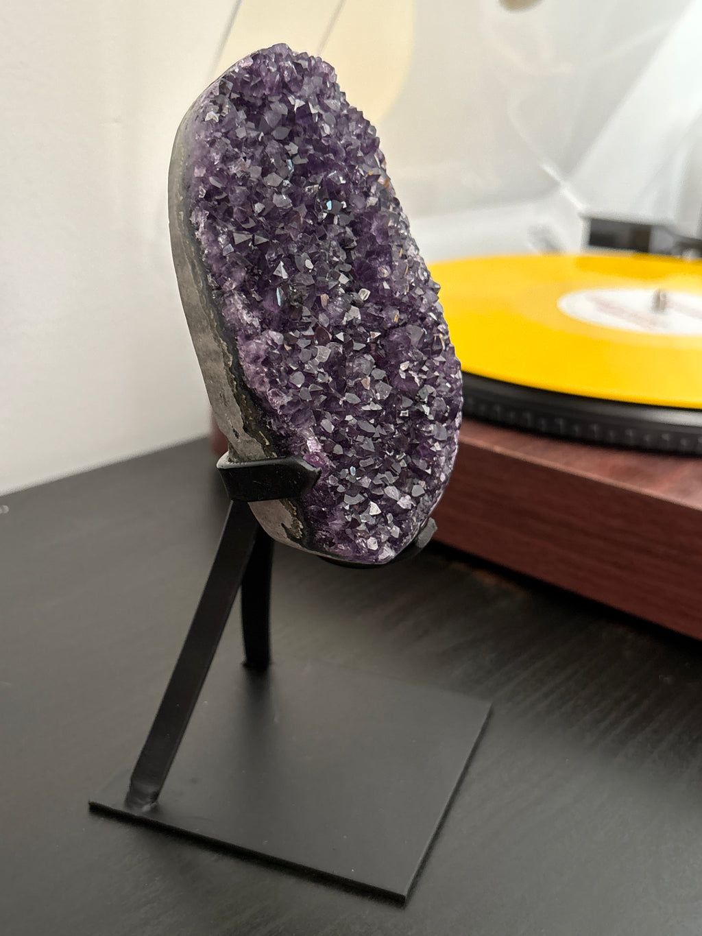 Natural Amethyst Geode on Stand | Premium Brazilian Crystal Display | Large Collector Mineral | Luxury Home Decor