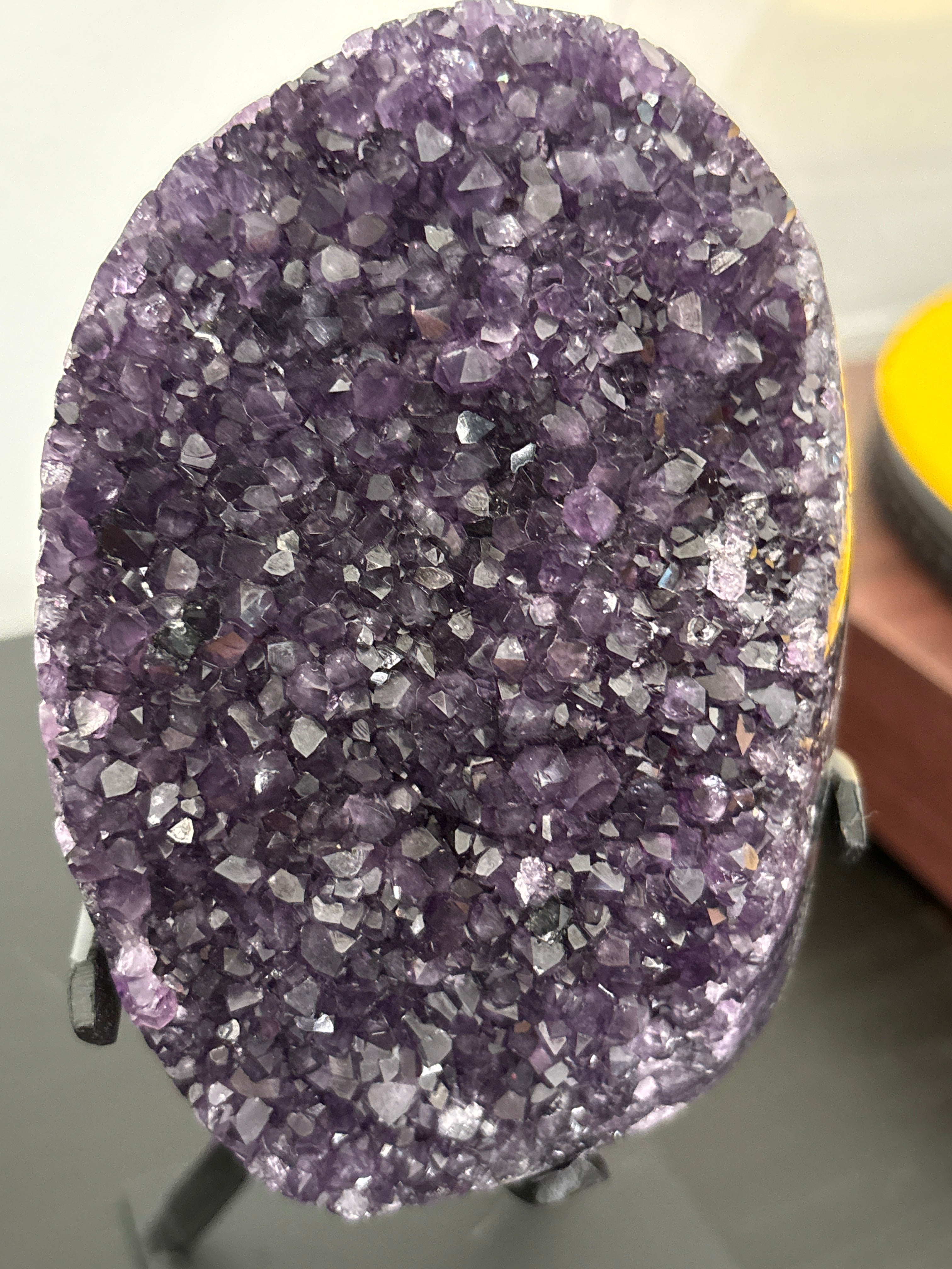 Natural Amethyst Geode on Stand | Premium Brazilian Crystal Display | Large Collector Mineral | Luxury Home Decor