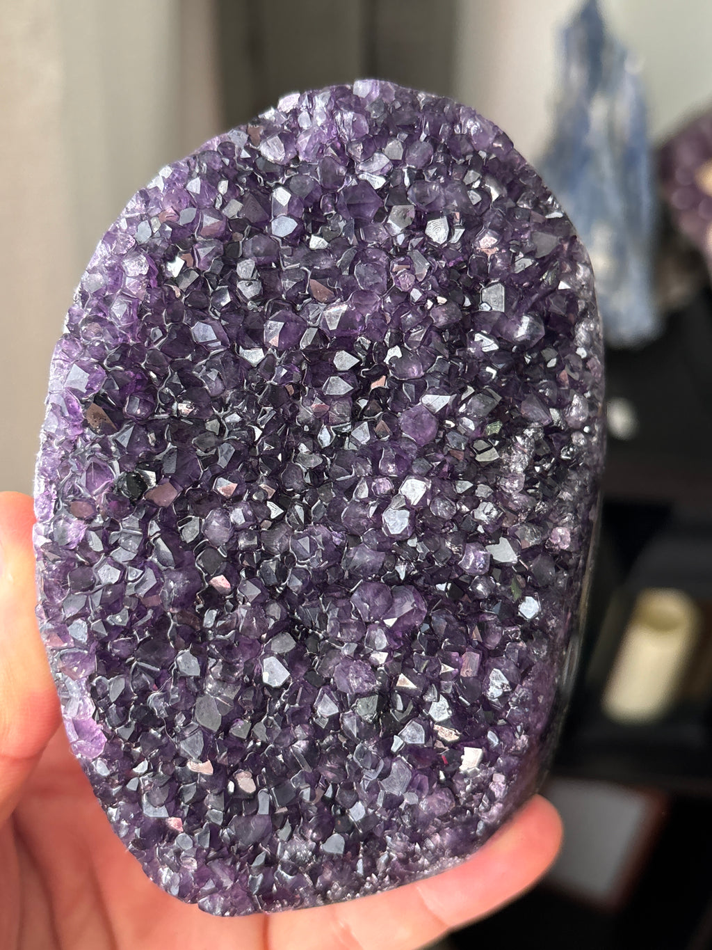 Natural Amethyst Geode on Stand | Premium Brazilian Crystal Display | Large Collector Mineral | Luxury Home Decor