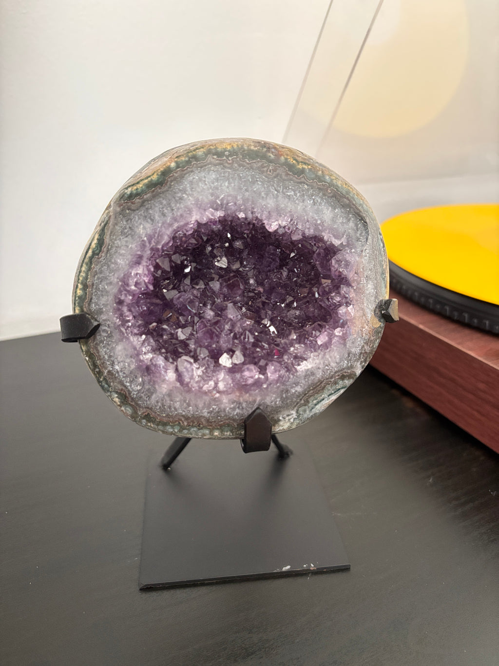 Natural Amethyst Geode on Stand | Premium Brazilian Crystal Display | Large Collector Mineral | Luxury Home Decor
