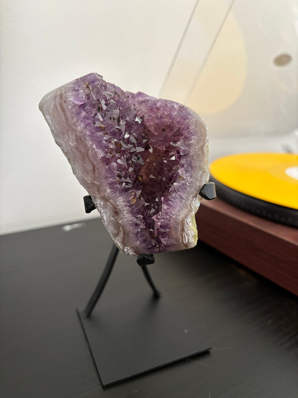 Natural Amethyst Geode on Stand | Premium Brazilian Crystal Display | Large Collector Mineral | Luxury Home Decor