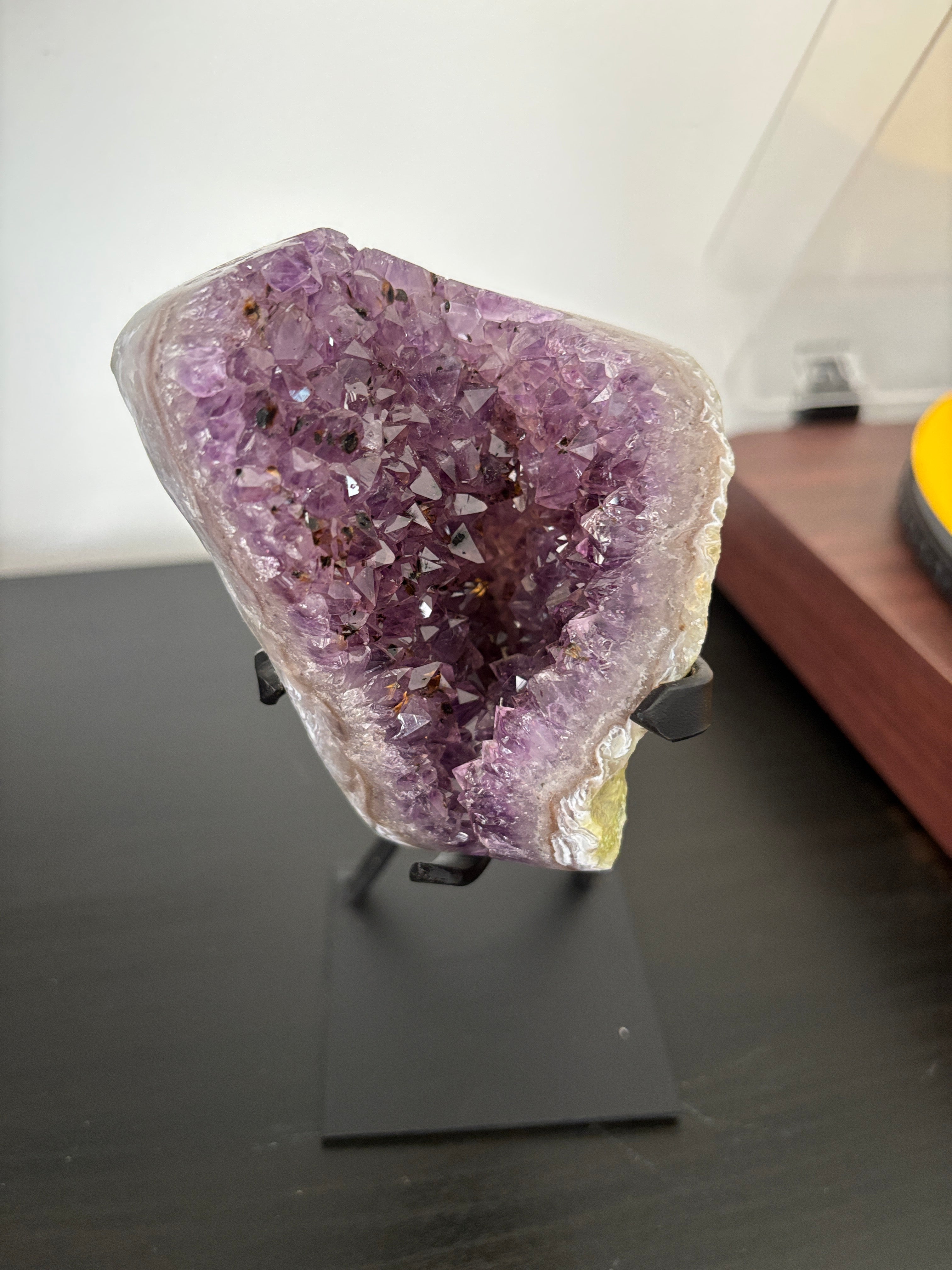 Natural Amethyst Geode on Stand | Premium Brazilian Crystal Display | Large Collector Mineral | Luxury Home Decor