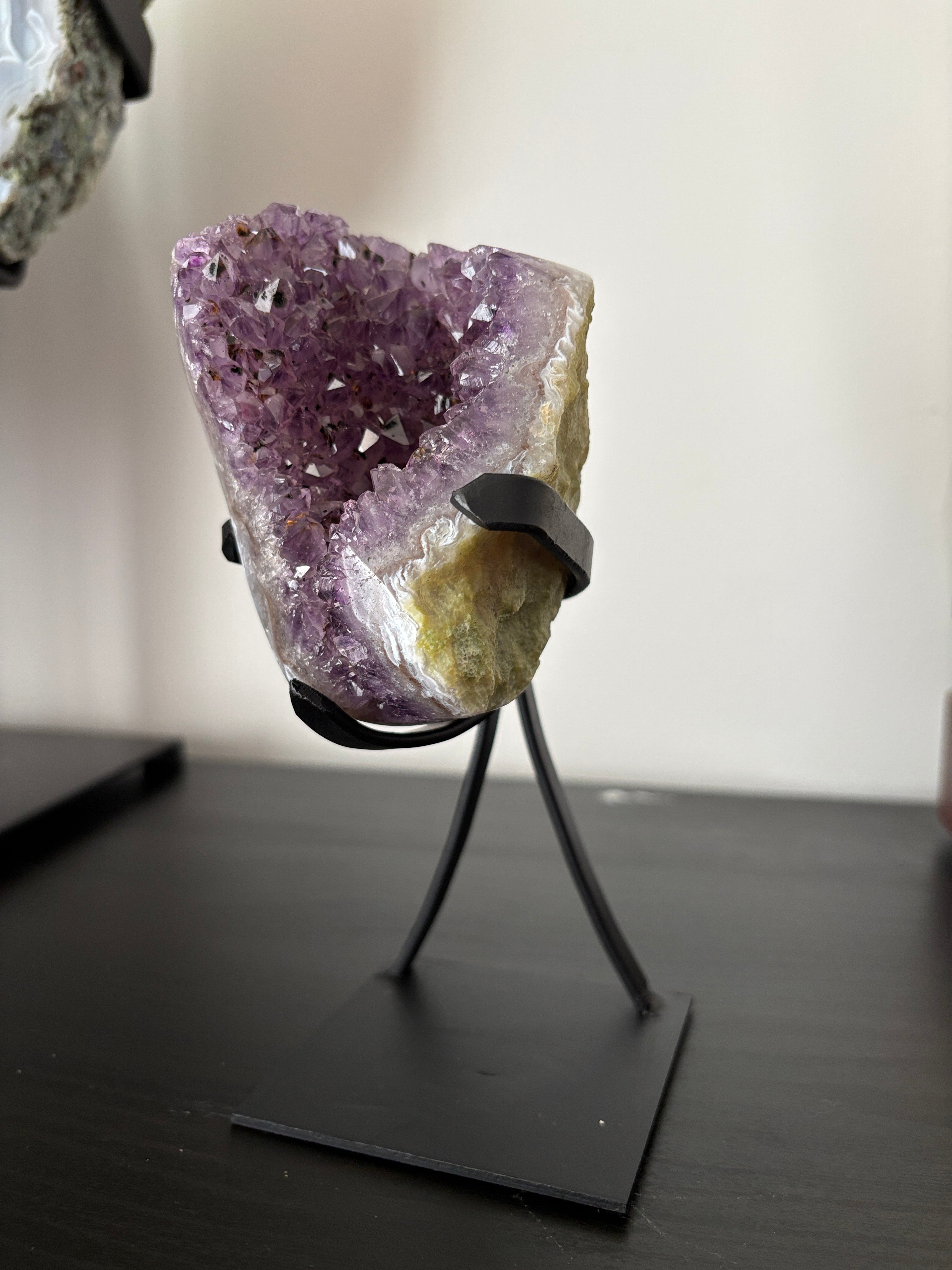 Natural Amethyst Geode on Stand | Premium Brazilian Crystal Display | Large Collector Mineral | Luxury Home Decor