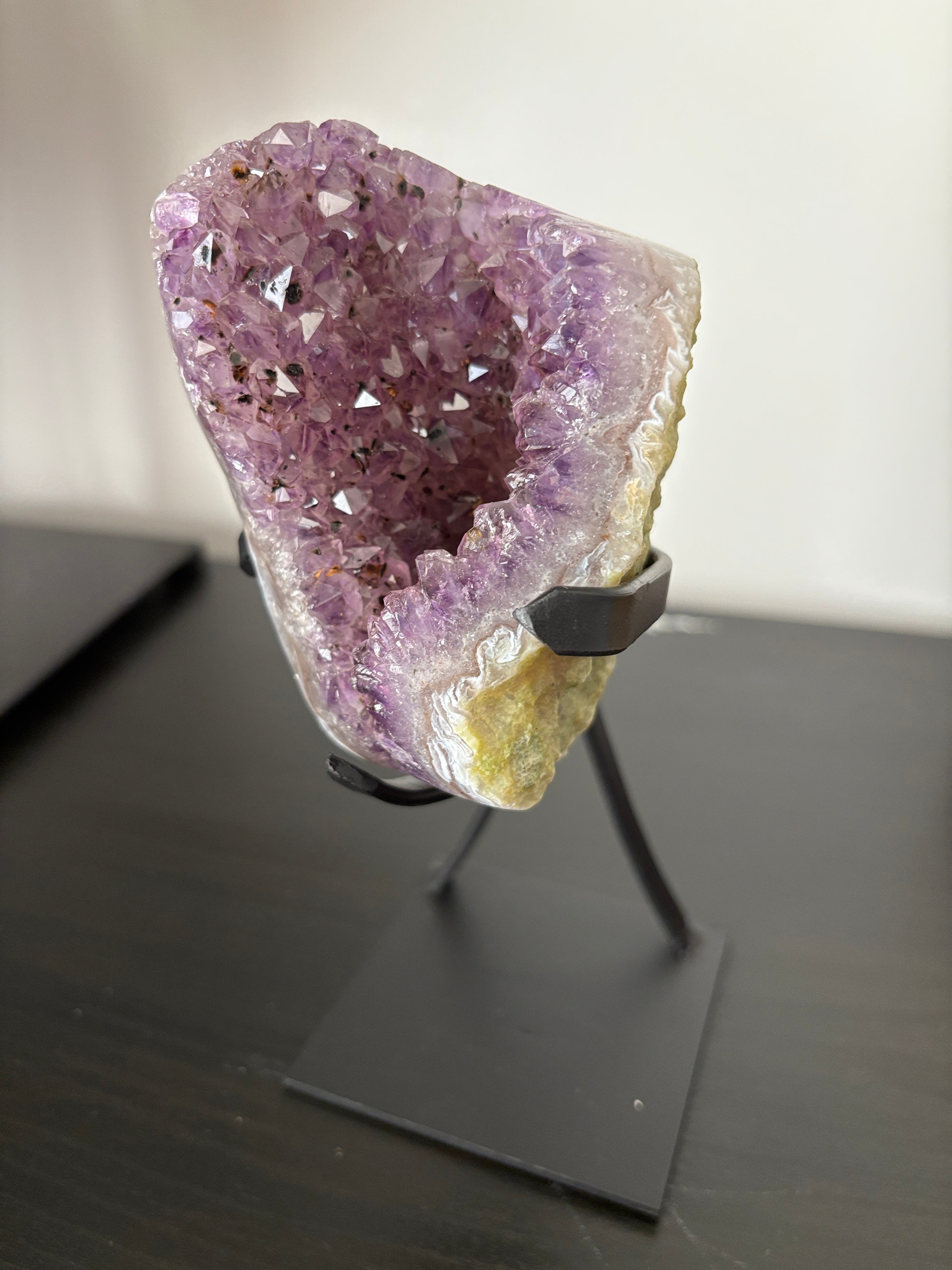Natural Amethyst Geode on Stand | Premium Brazilian Crystal Display | Large Collector Mineral | Luxury Home Decor