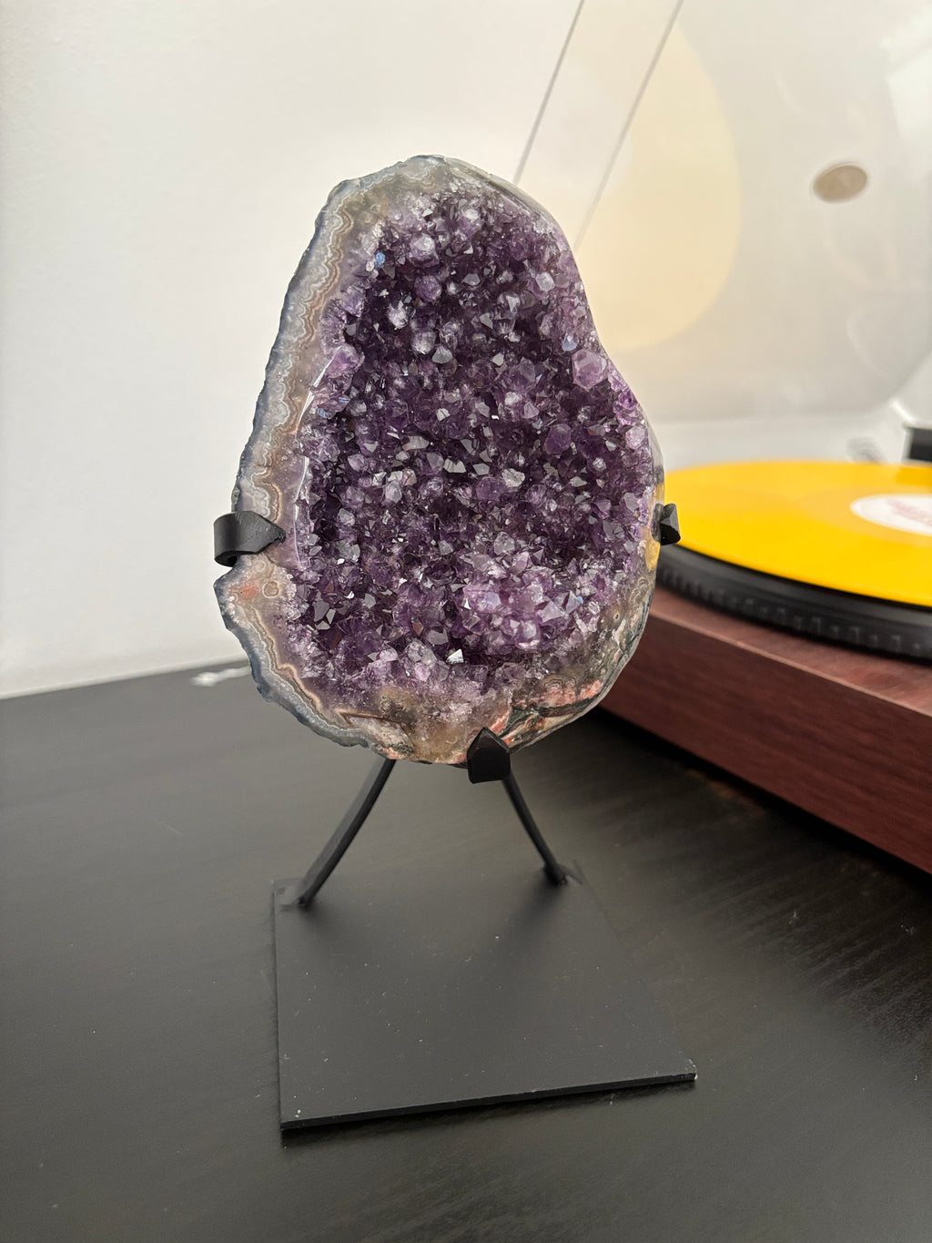 Natural Amethyst Geode on Stand | Premium Brazilian Crystal Display | Large Collector Mineral | Luxury Home Decor