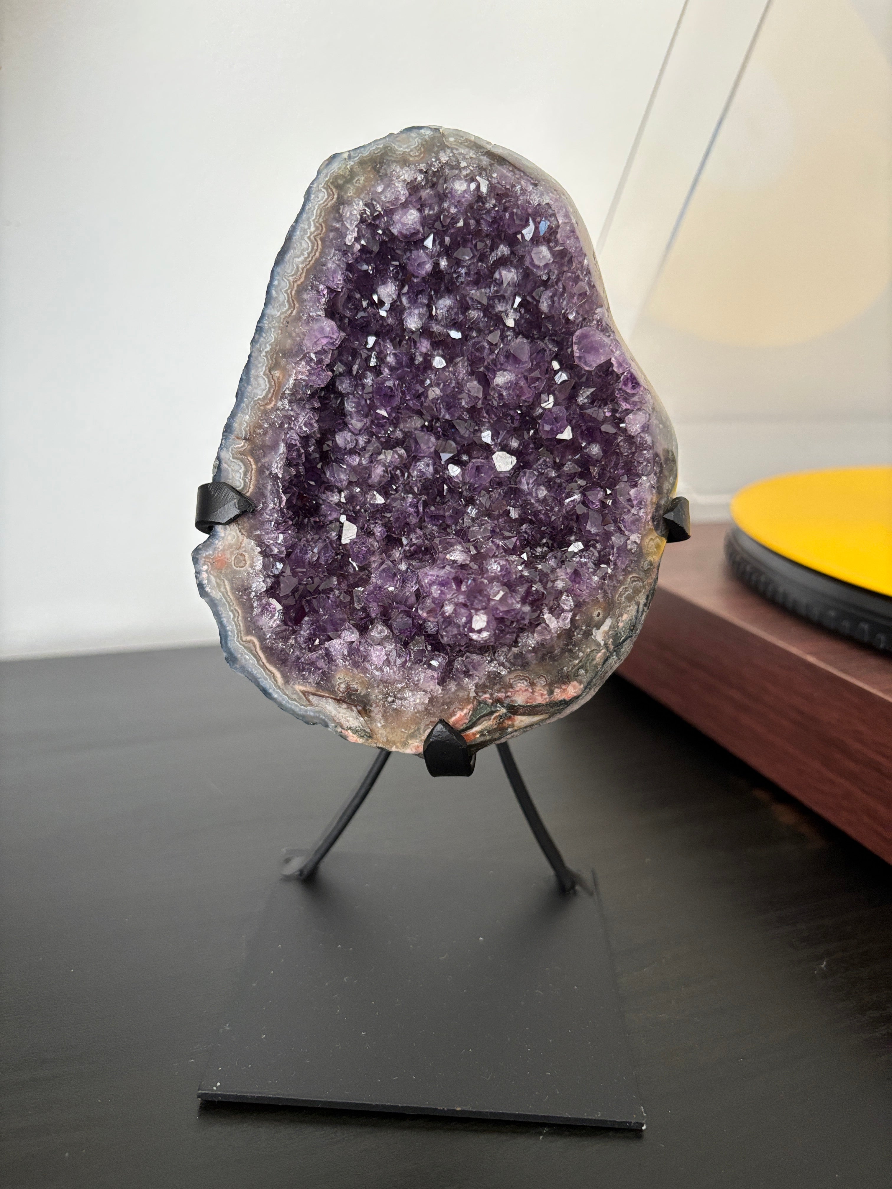 Natural Amethyst Geode on Stand | Premium Brazilian Crystal Display | Large Collector Mineral | Luxury Home Decor
