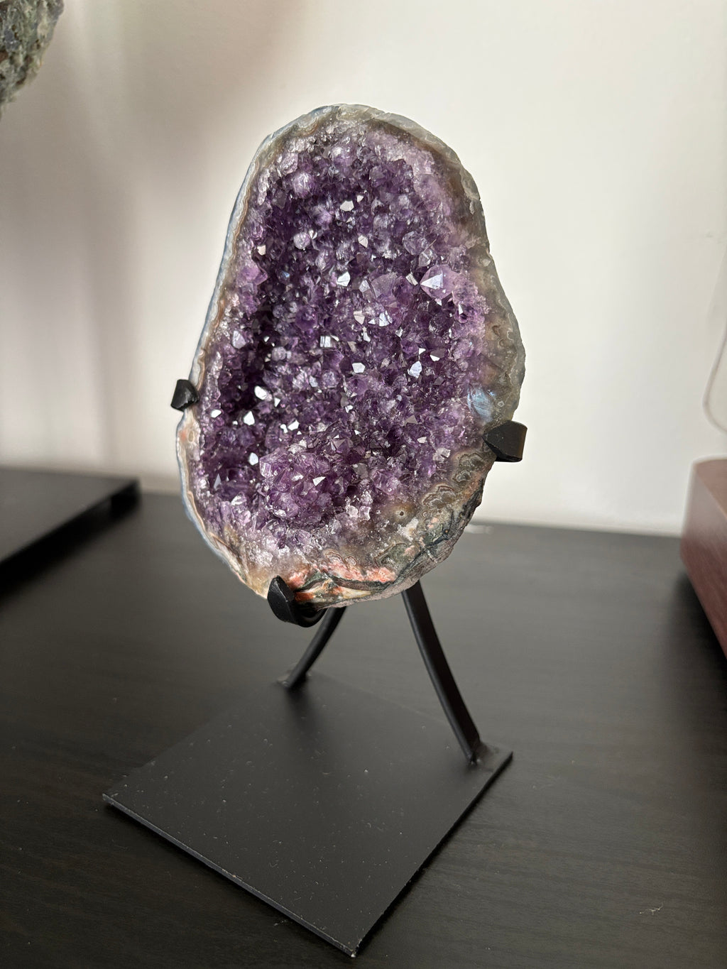 Natural Amethyst Geode on Stand | Premium Brazilian Crystal Display | Large Collector Mineral | Luxury Home Decor