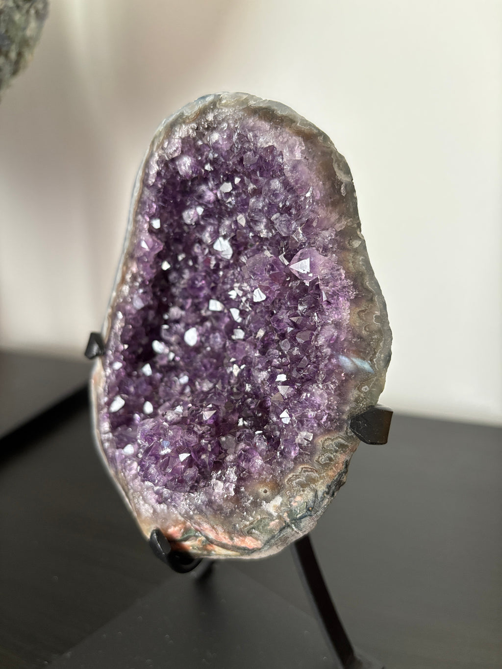 Natural Amethyst Geode on Stand | Premium Brazilian Crystal Display | Large Collector Mineral | Luxury Home Decor