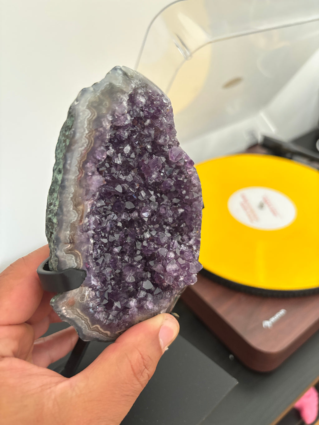 Natural Amethyst Geode on Stand | Premium Brazilian Crystal Display | Large Collector Mineral | Luxury Home Decor