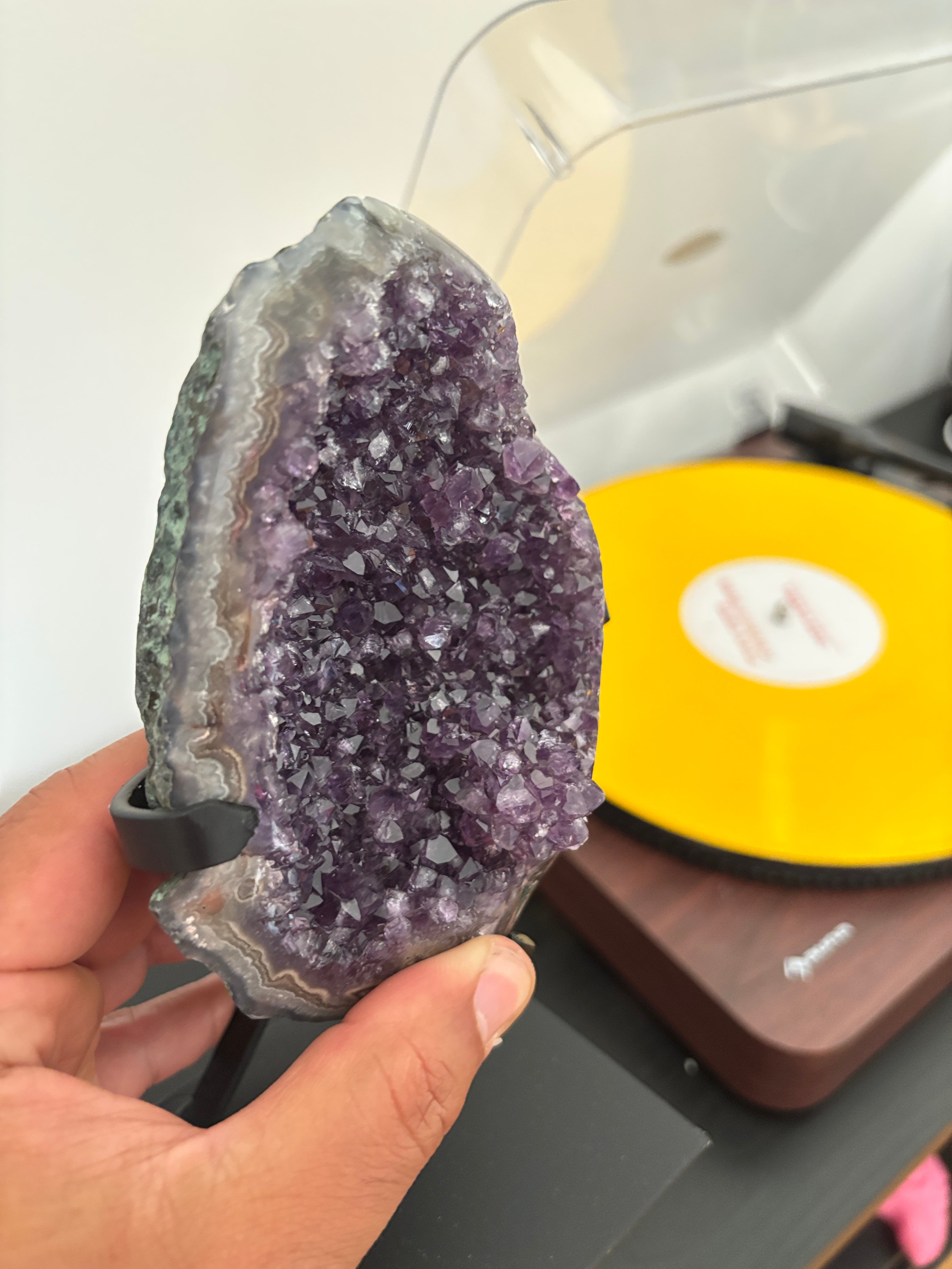 Natural Amethyst Geode on Stand | Premium Brazilian Crystal Display | Large Collector Mineral | Luxury Home Decor