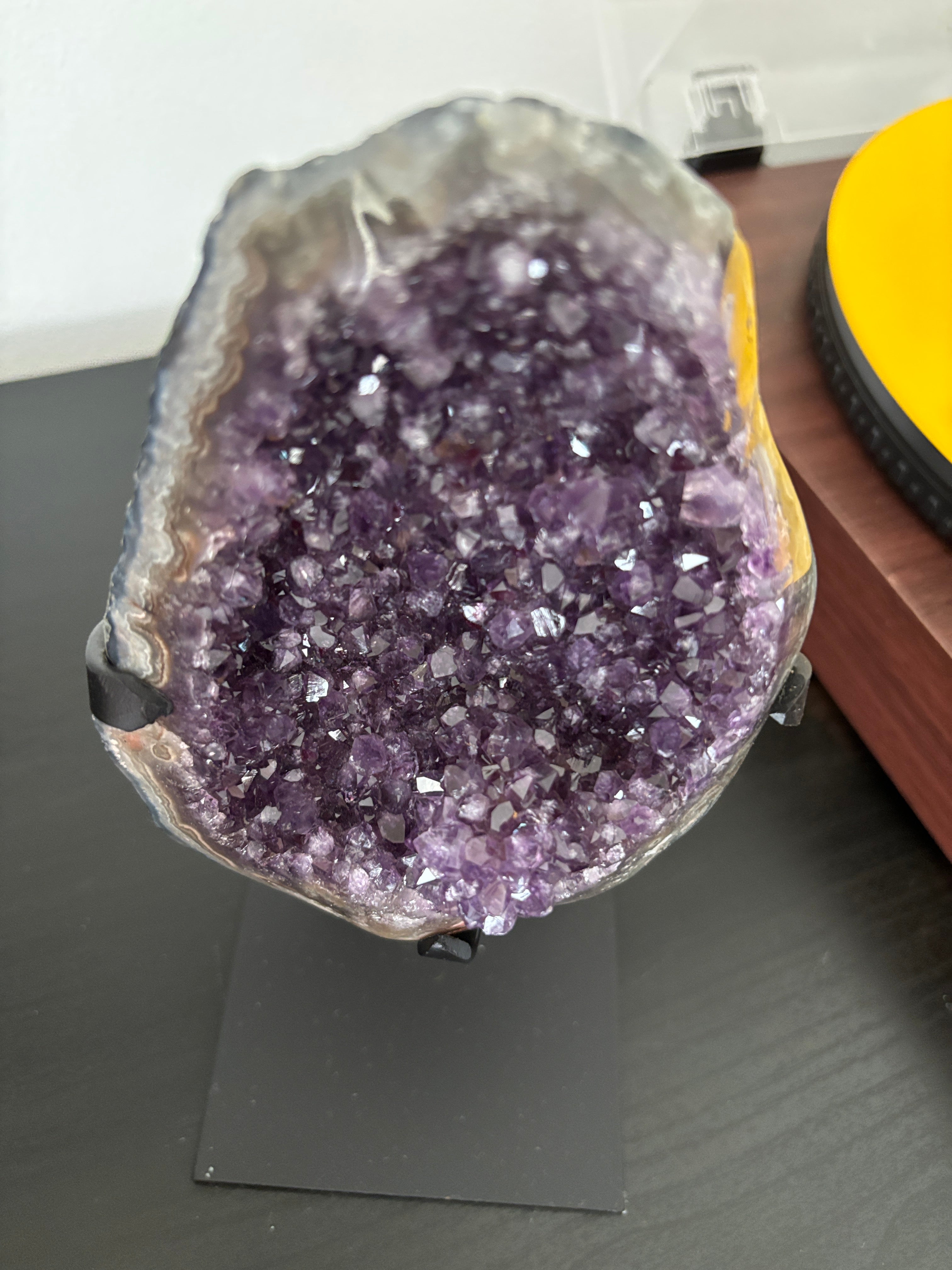 Natural Amethyst Geode on Stand | Premium Brazilian Crystal Display | Large Collector Mineral | Luxury Home Decor